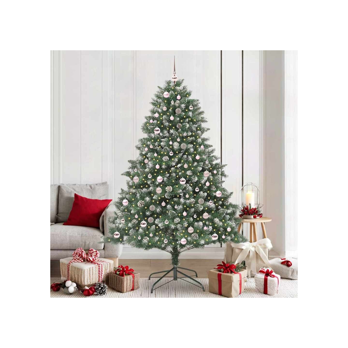 Sapin de Noël artificiel Vert 210 cm PVC, plastique et acier