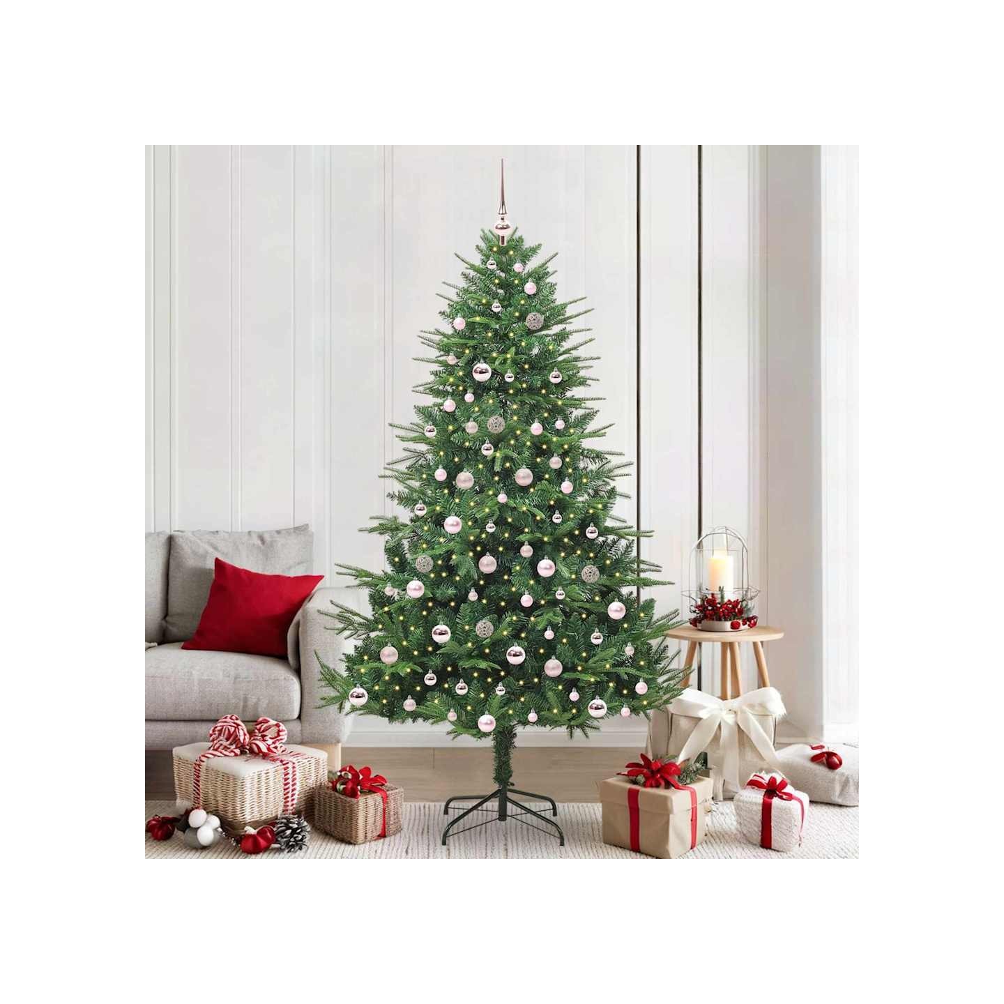 Arbre de Noël artificiel pré-éclairé avec ensemble de boules