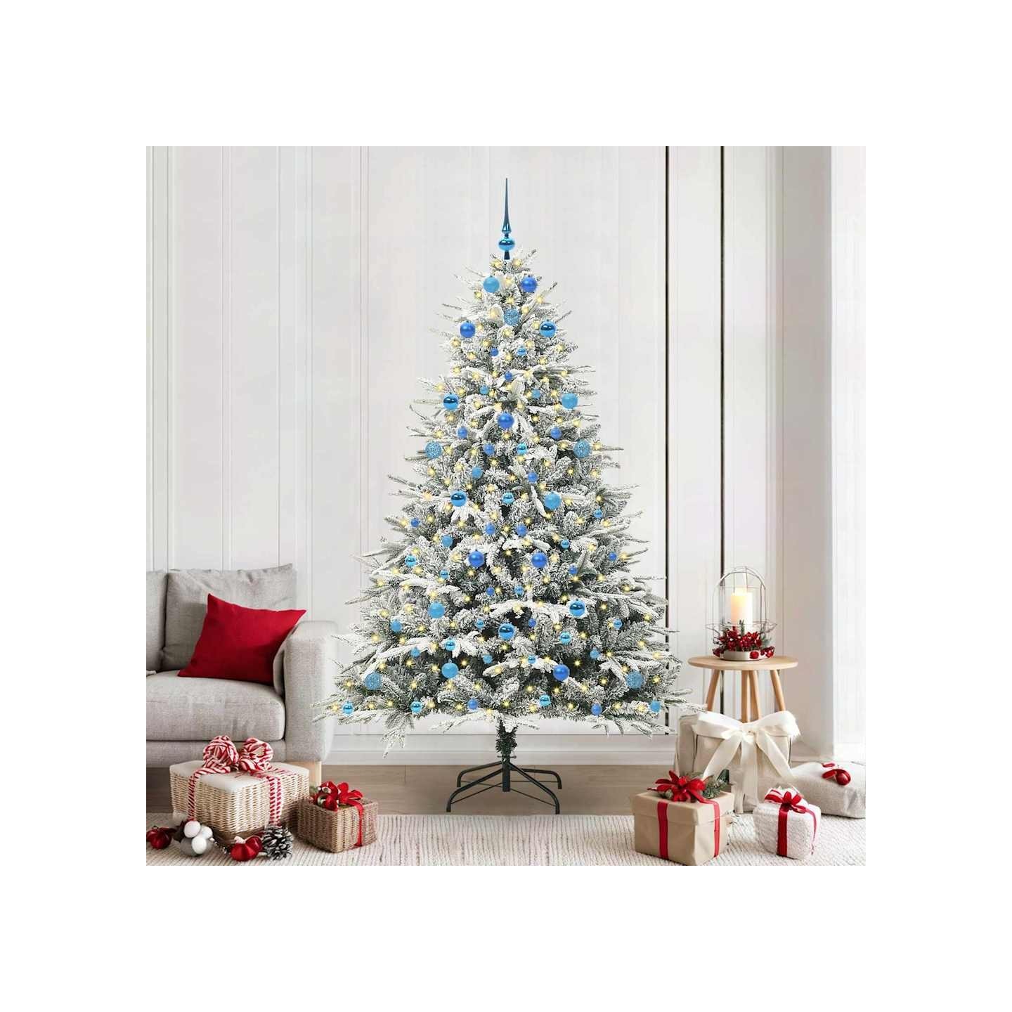 Arbre de Noël artificiel pré-éclairé avec ensemble de boules