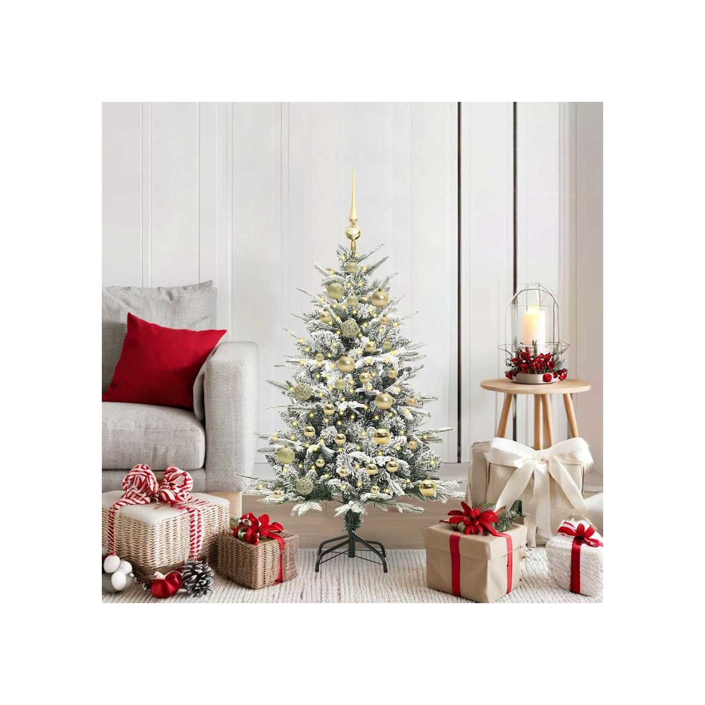 Arbre de Noël artificiel pré-éclairé avec ensemble de boules