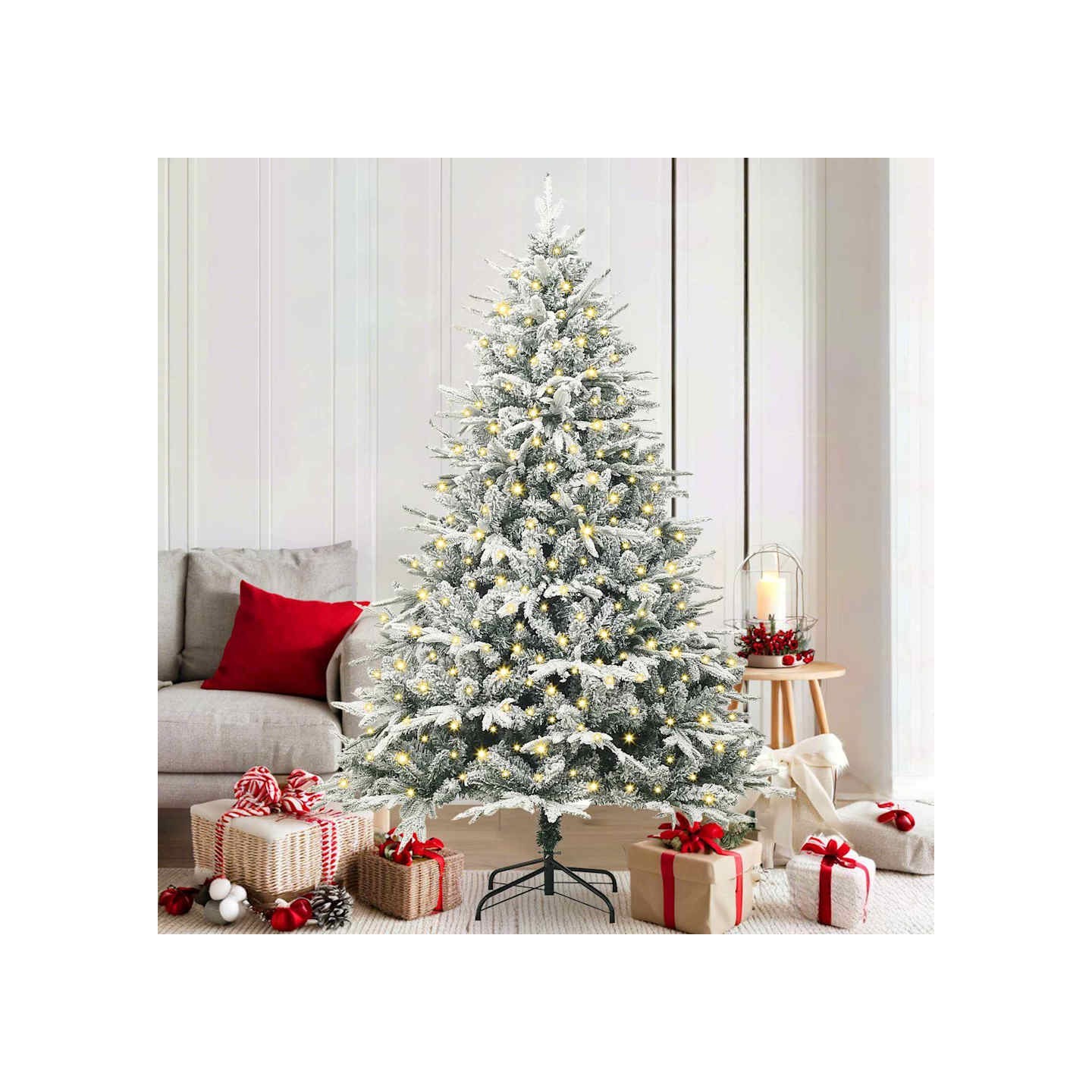 Sapin de Noël artificiel pré-éclairé Vert 180 cm PVC et PE