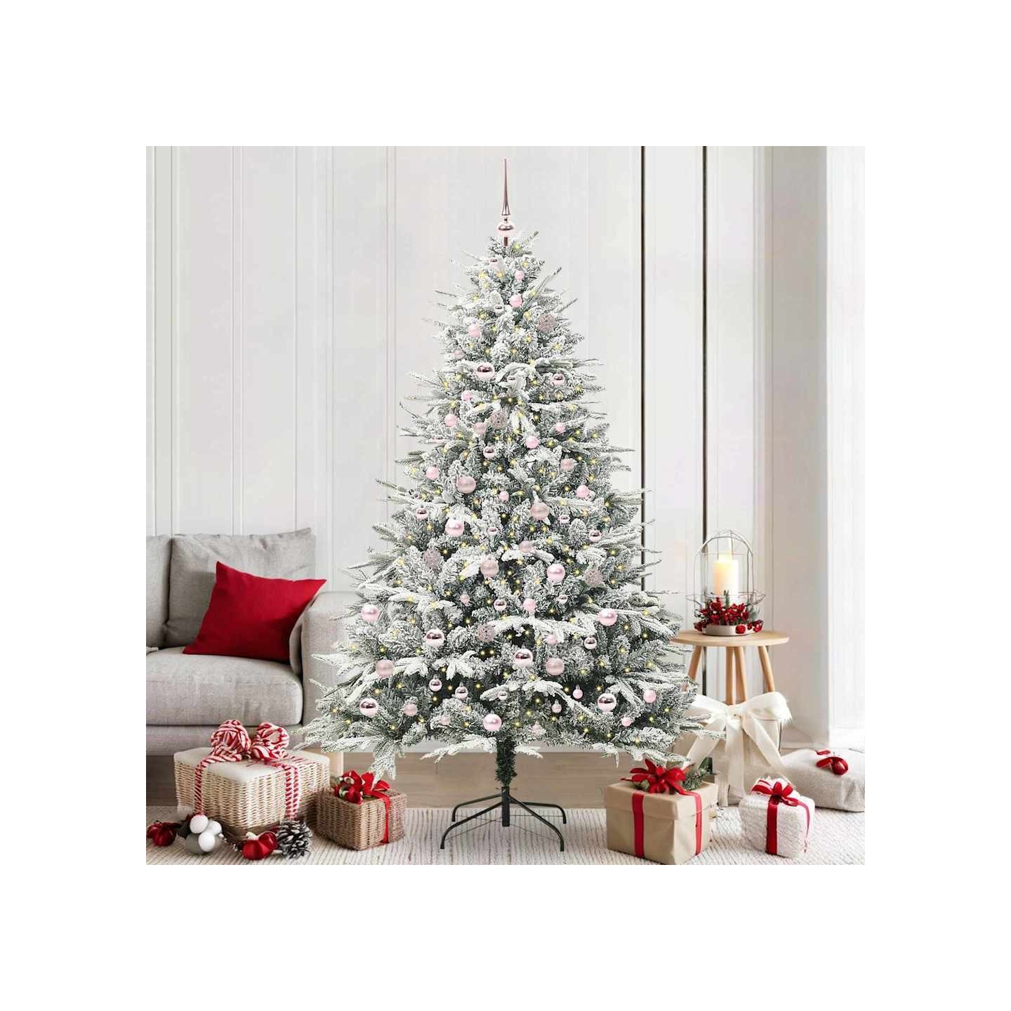 Arbre de Noël artificiel pré-éclairé avec ensemble de boules