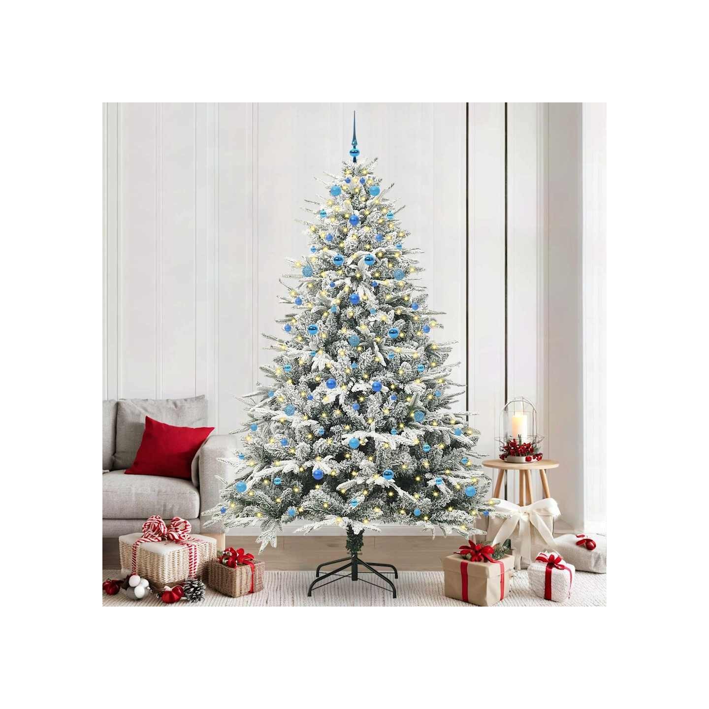 Arbre de Noël artificiel pré-éclairé avec ensemble de boules