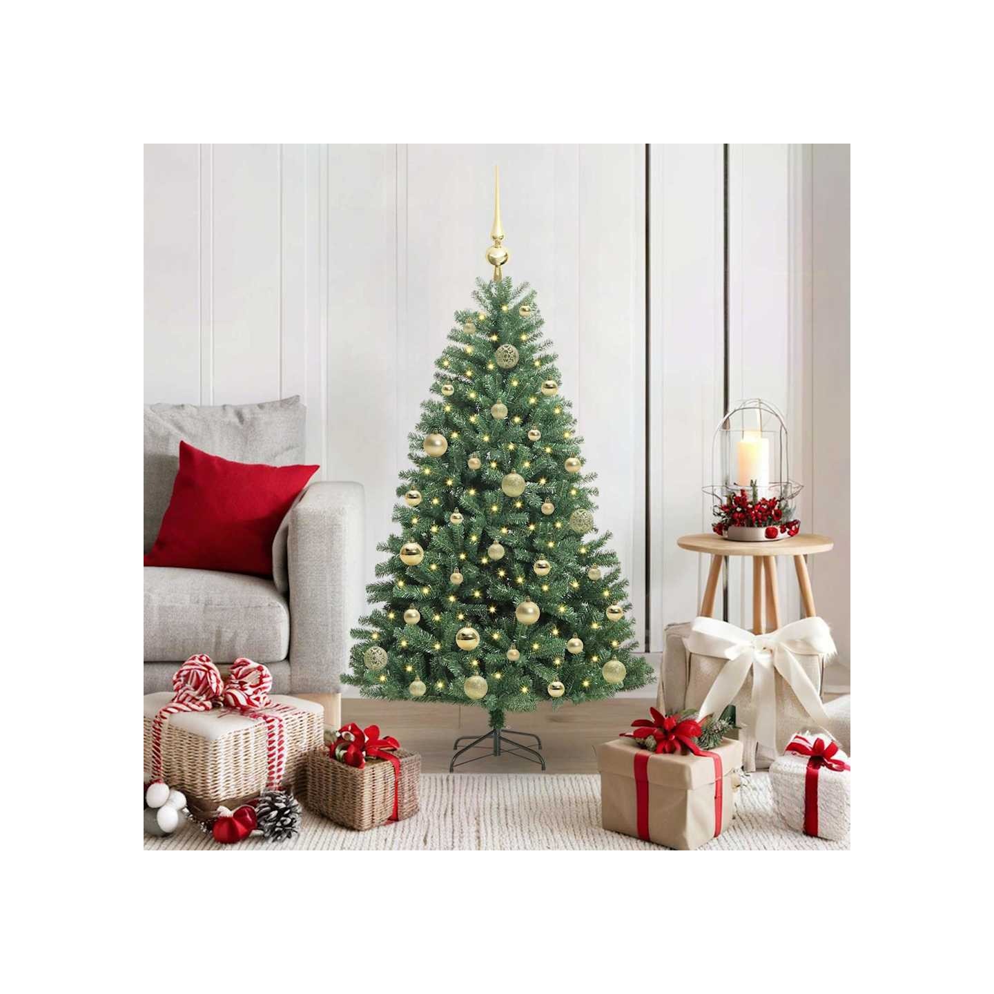 Sapin de Noël Artificiel à Branches Articulées Vert 120 cm