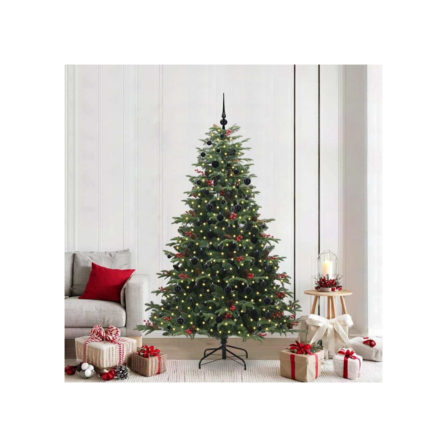 Sapin de Noël artificiel Vert 210 cm PVC, métal et plastique