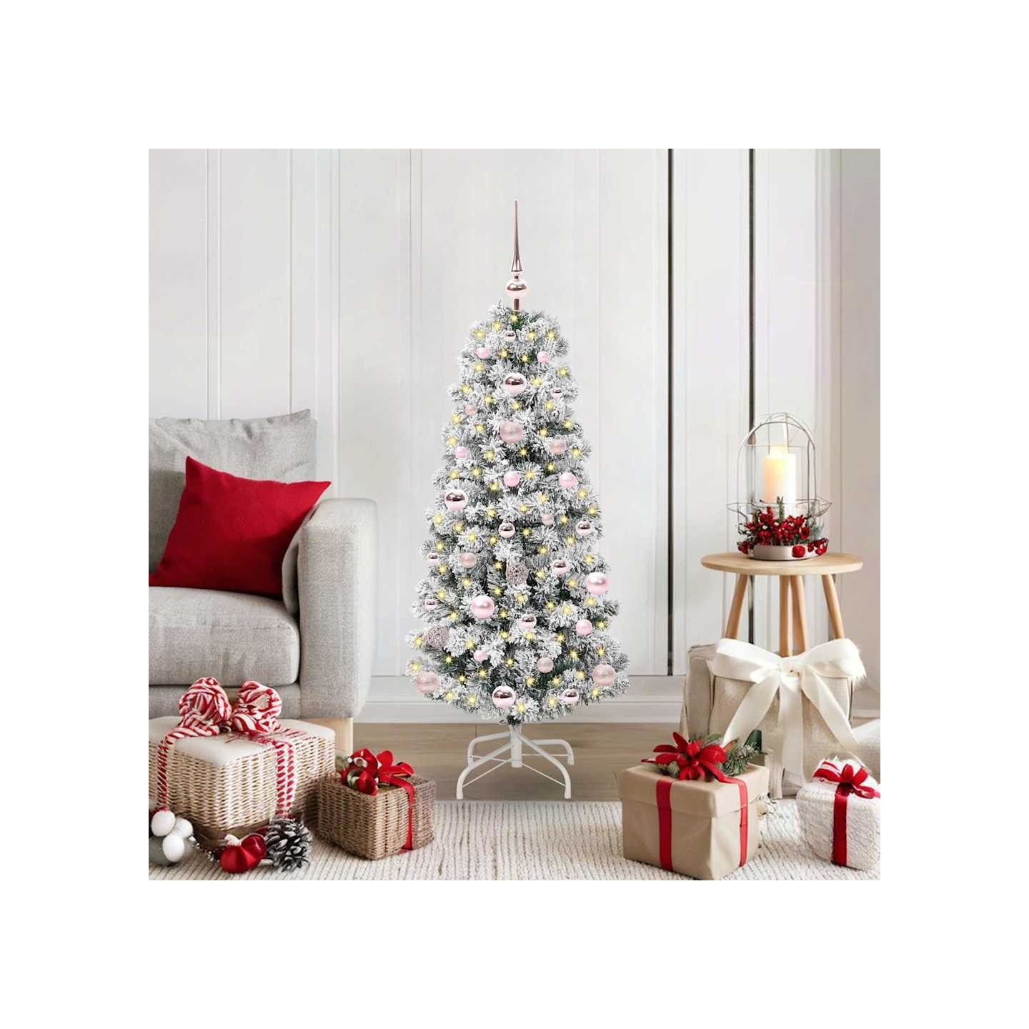 Sapin de Noël Artificiel à Branches Articulées Vert et blanc