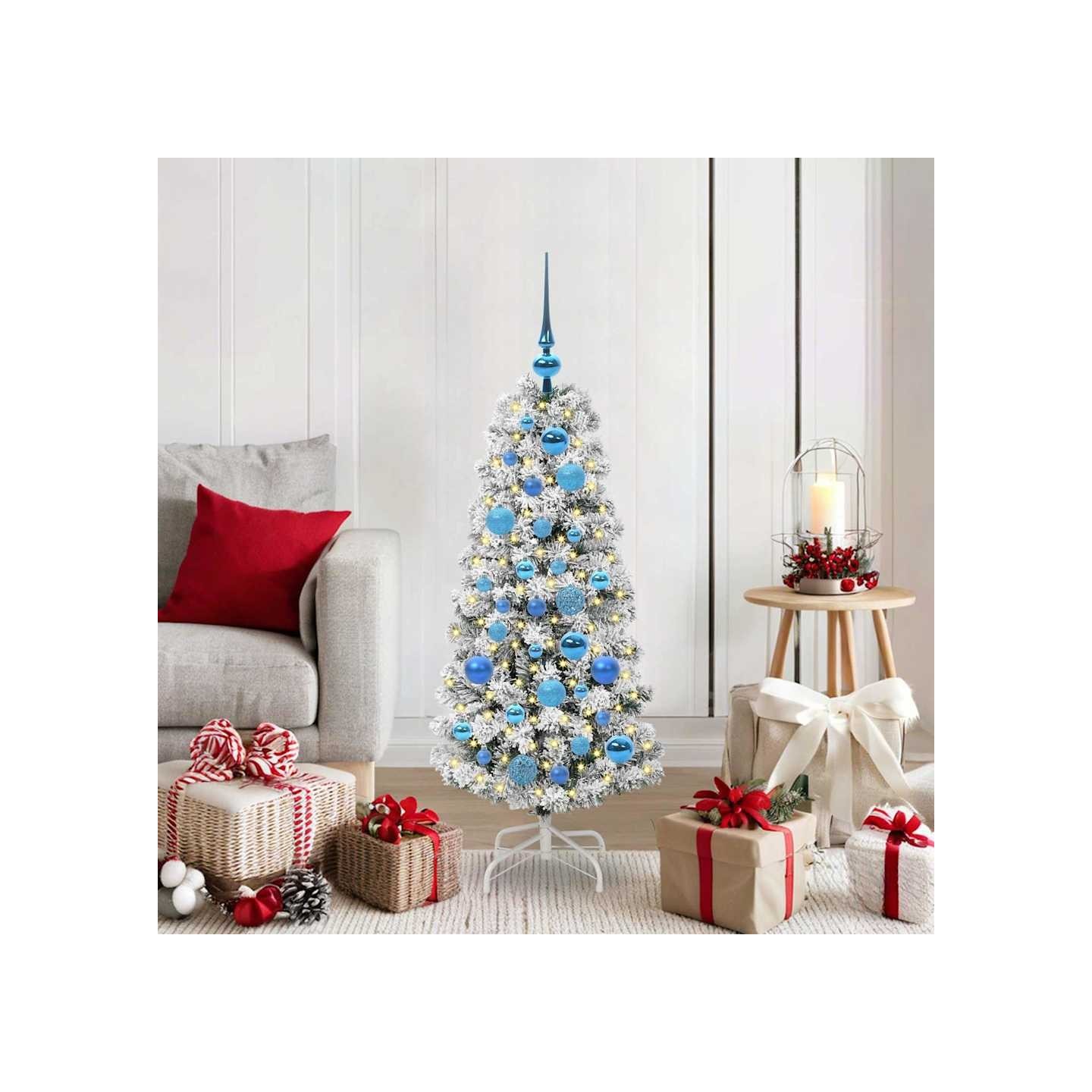 Sapin de Noël Artificiel à Branches Articulées Vert et blanc