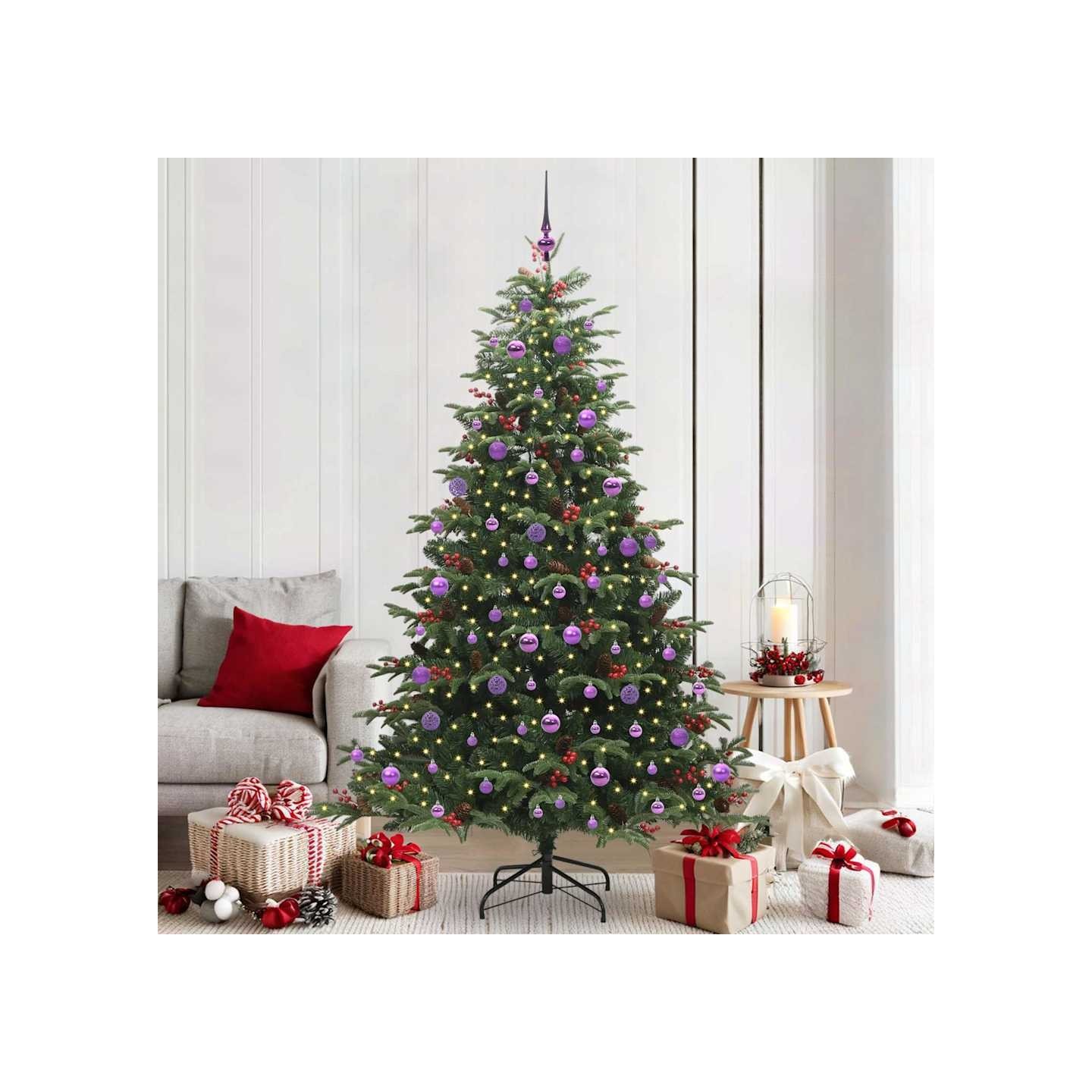 Sapin de Noël artificiel Vert 210 cm PVC, métal et plastique