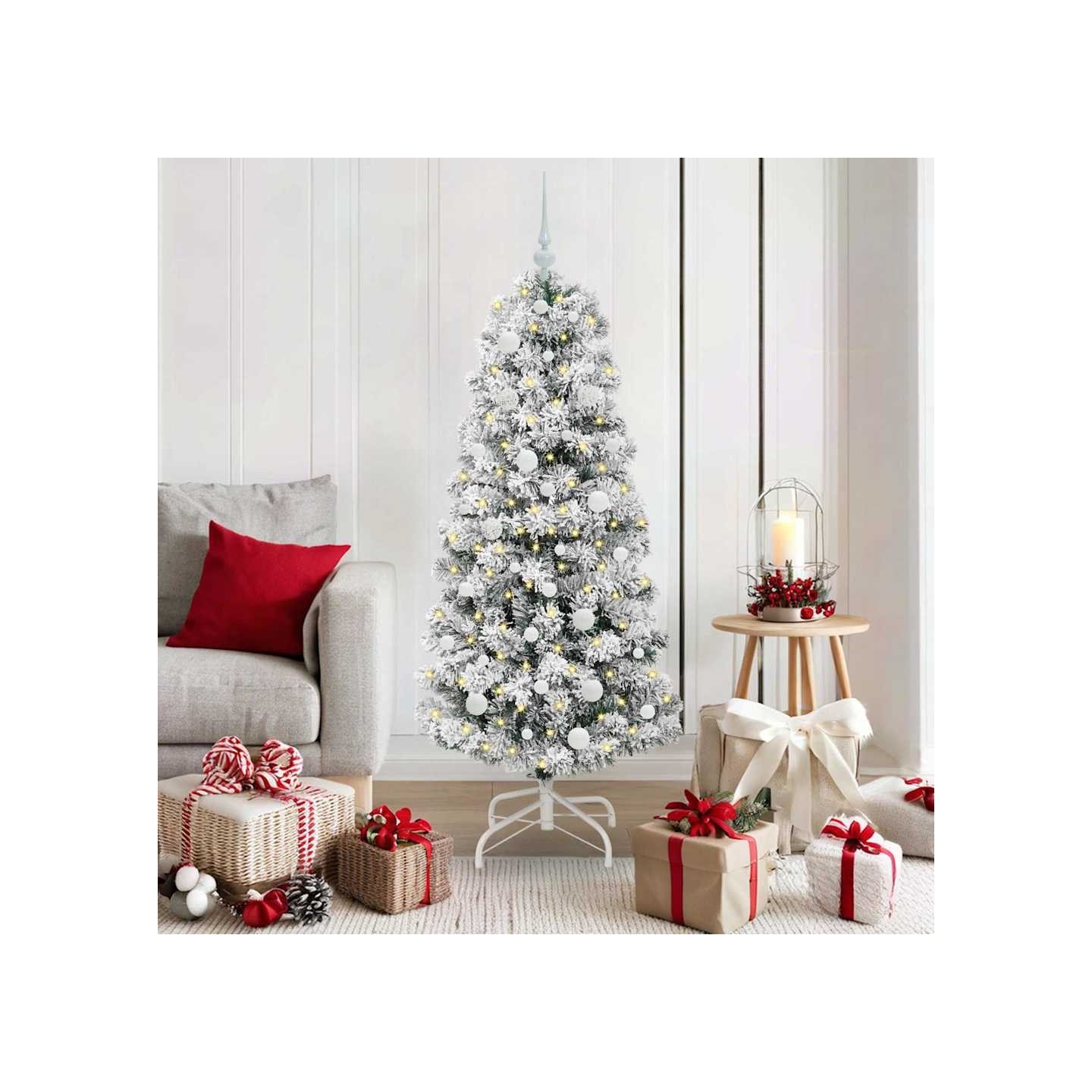 Sapin de Noël Artificiel à Branches Articulées Vert et blanc