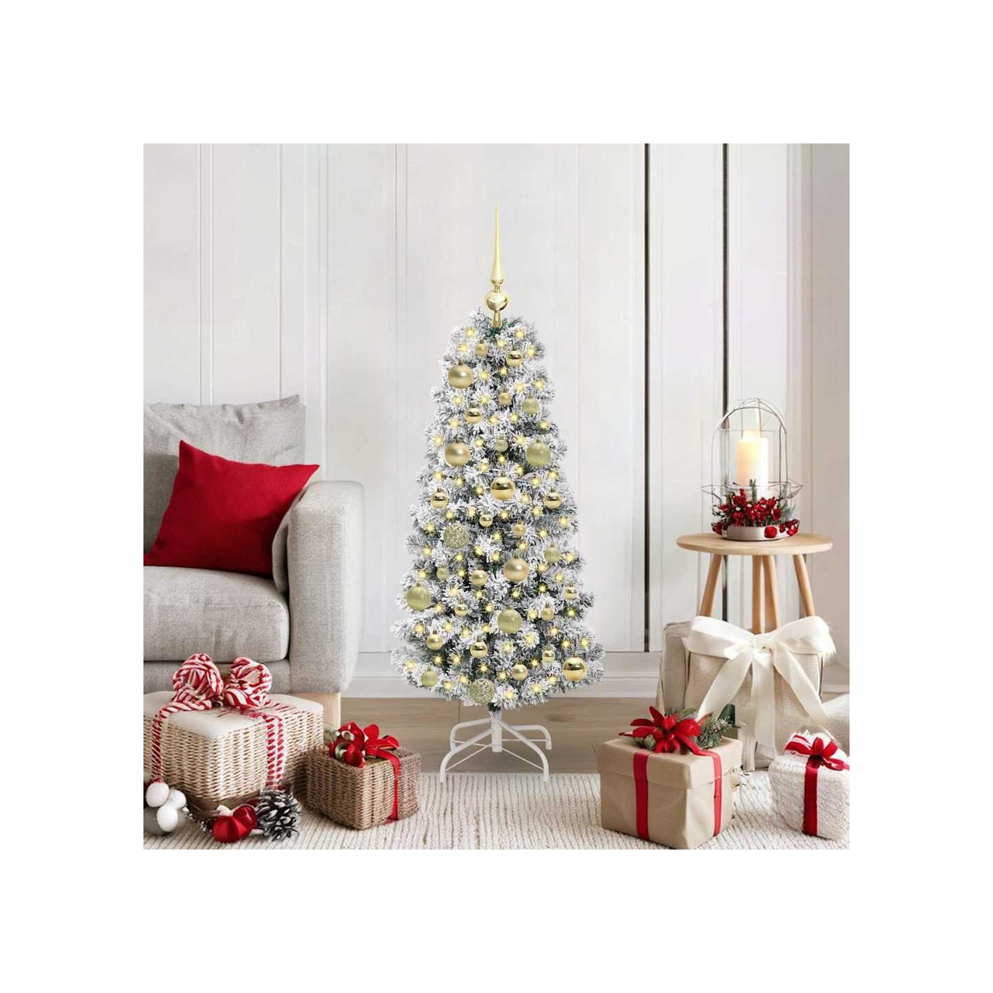 Sapin de Noël Artificiel à Branches Articulées Vert et blanc