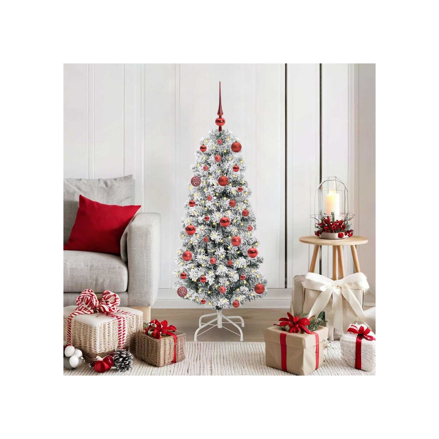 Sapin de Noël Artificiel à Branches Articulées Vert et blanc