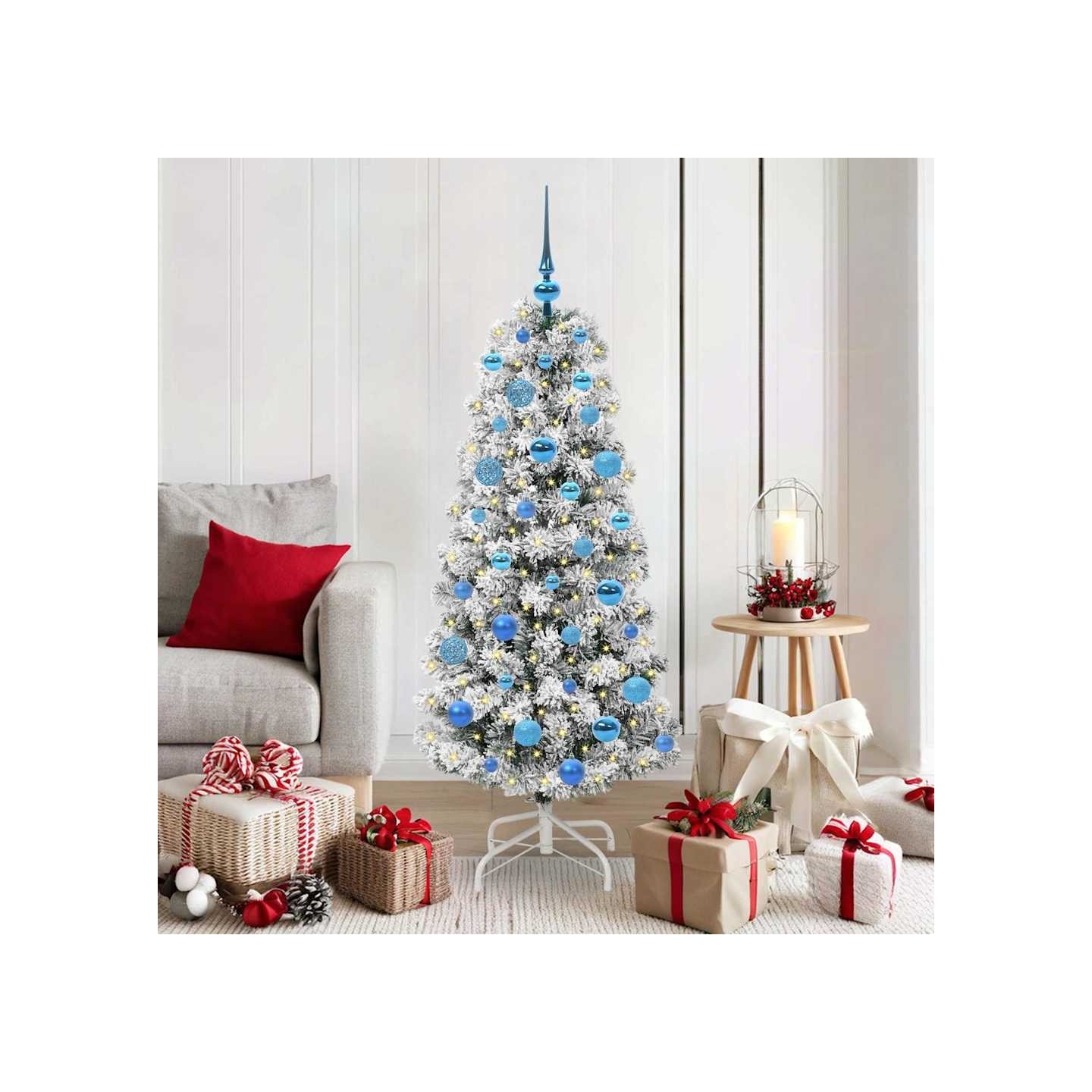 Sapin de Noël Artificiel à Branches Articulées Vert et blanc