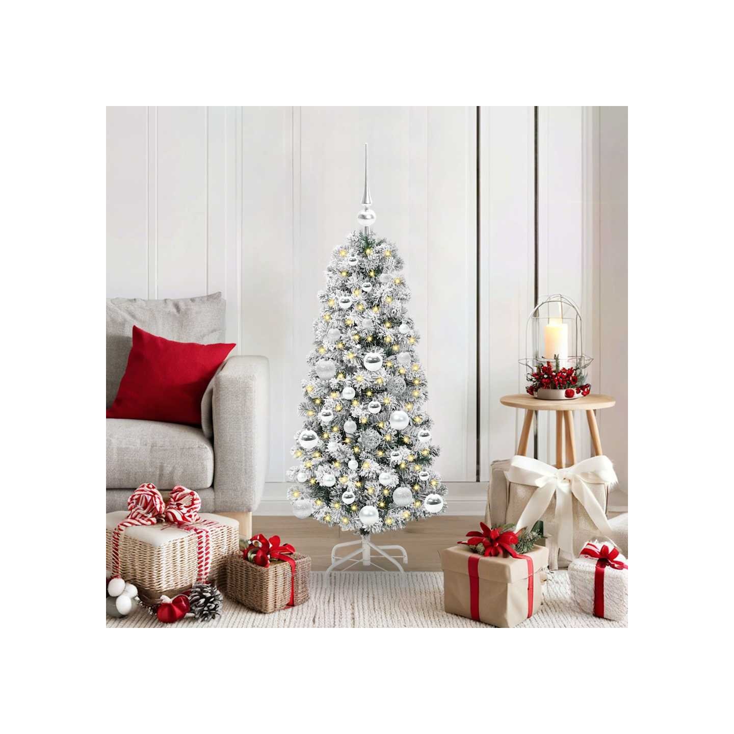 Sapin de Noël Artificiel à Branches Articulées Vert et blanc
