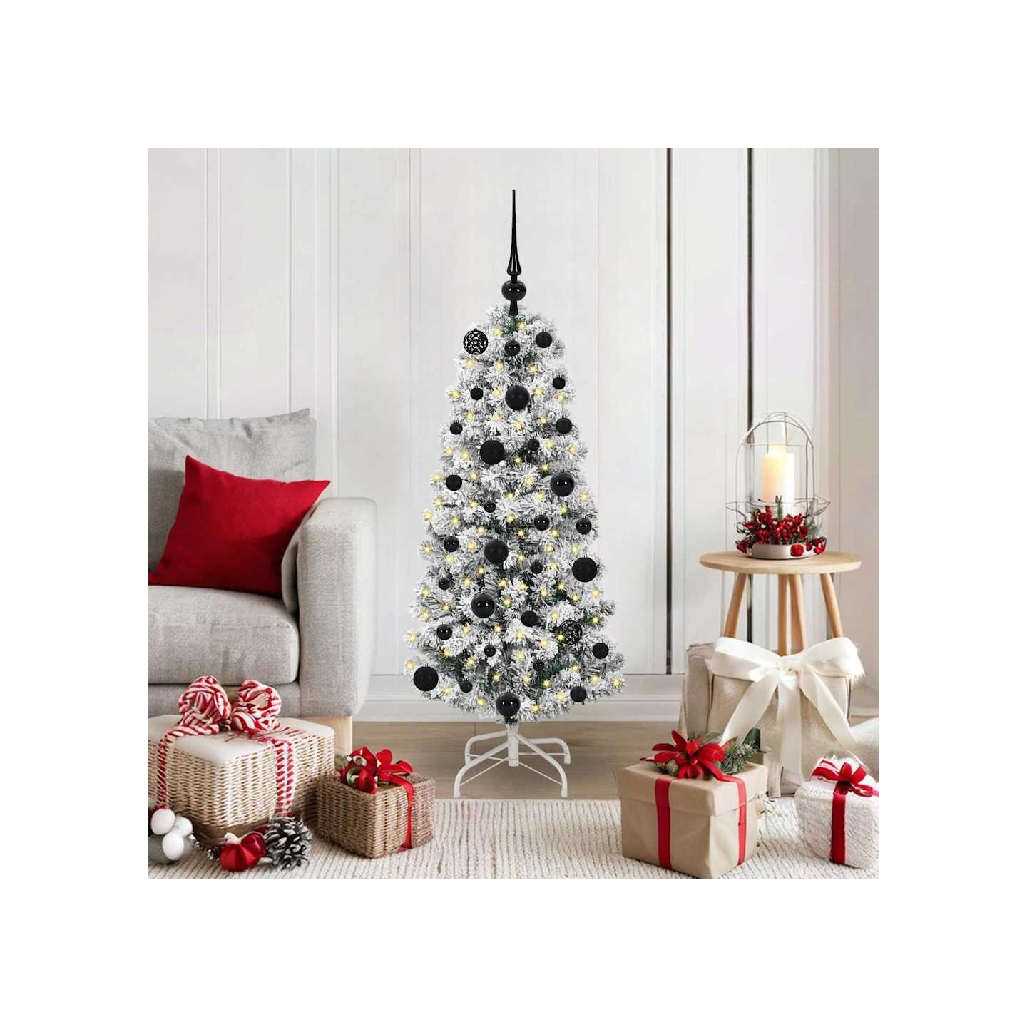 Sapin de Noël Artificiel à Branches Articulées Vert et blanc