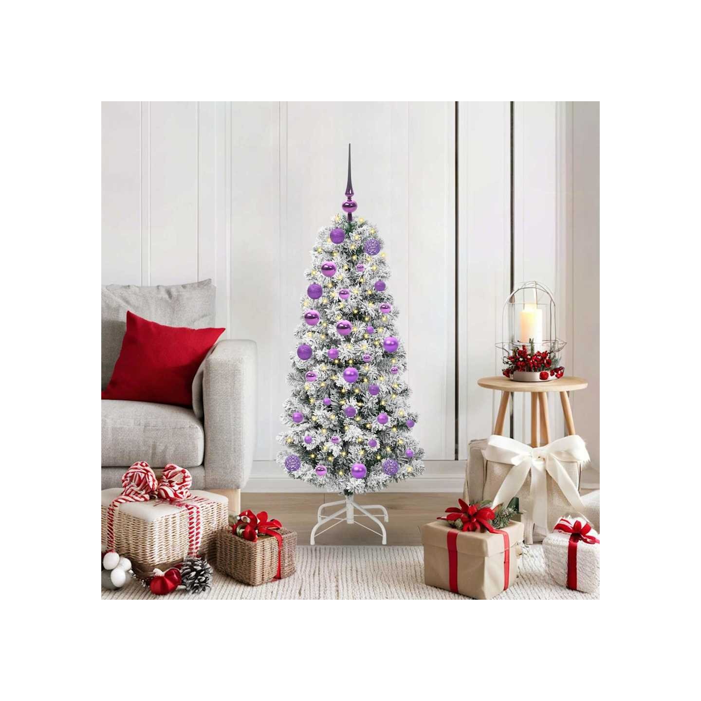 Sapin de Noël Artificiel à Branches Articulées Vert et blanc