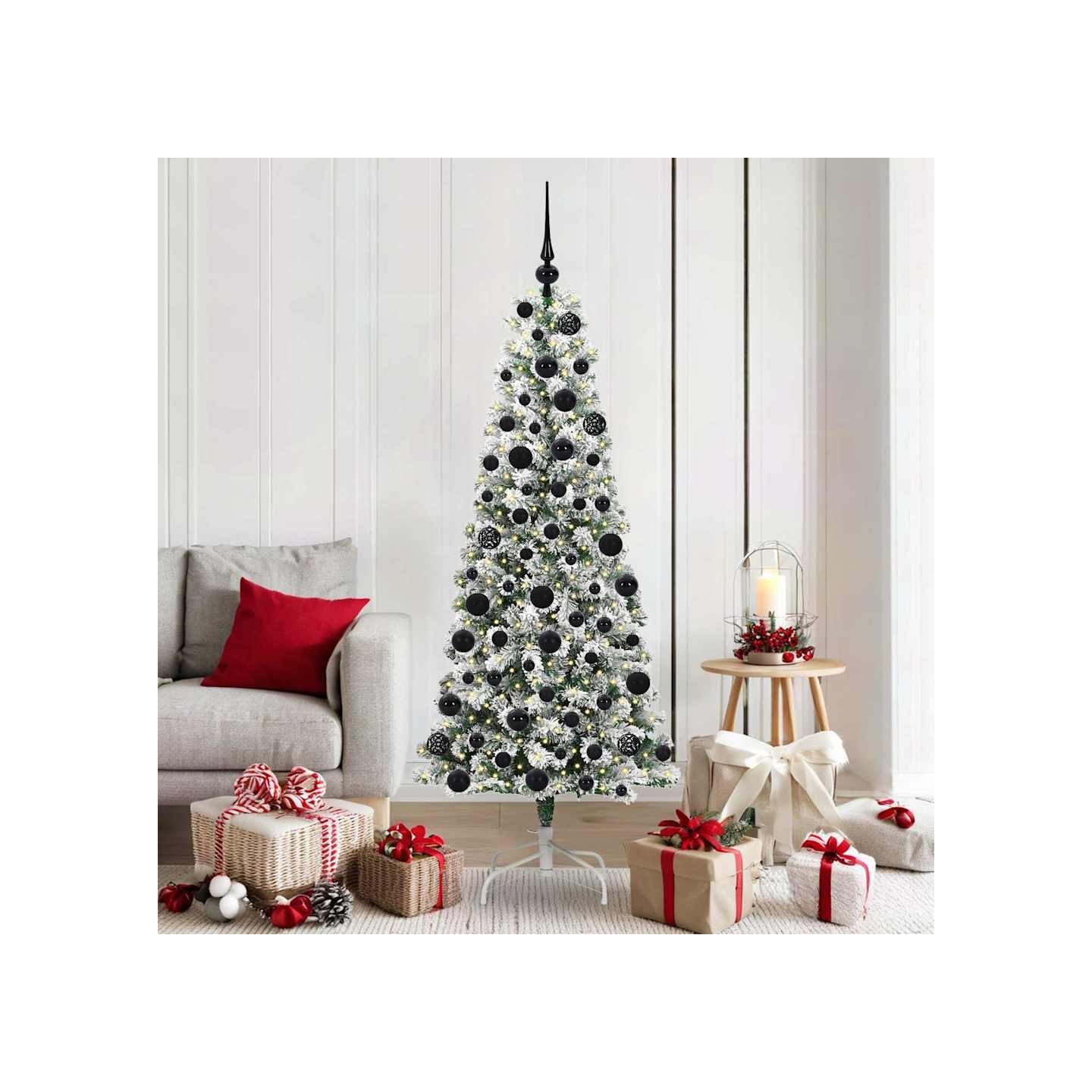 Sapin de Noël Artificiel à Branches Articulées Vert et blanc