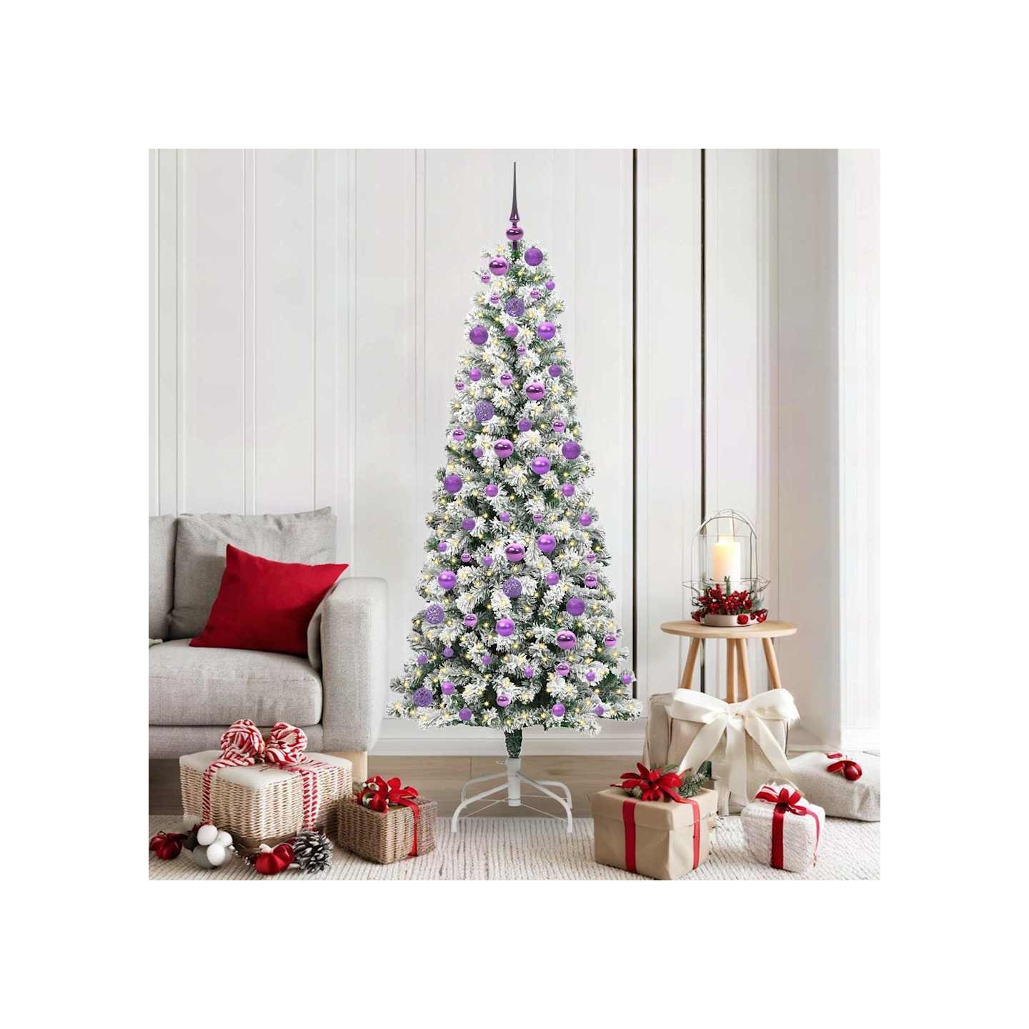 Sapin de Noël Artificiel à Branches Articulées Vert et blanc