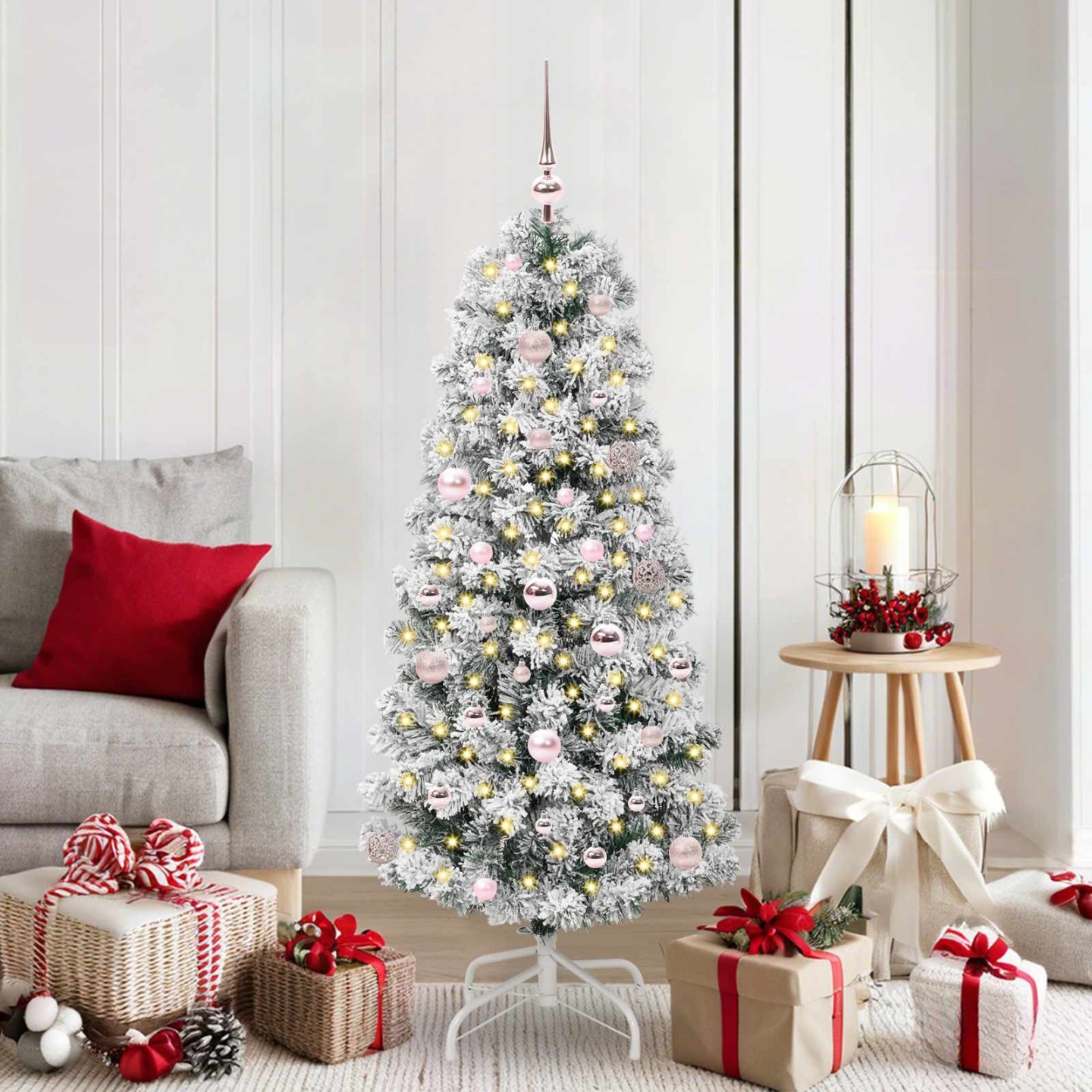 Sapin de Noël Artificiel à Branches Articulées Vert et blanc