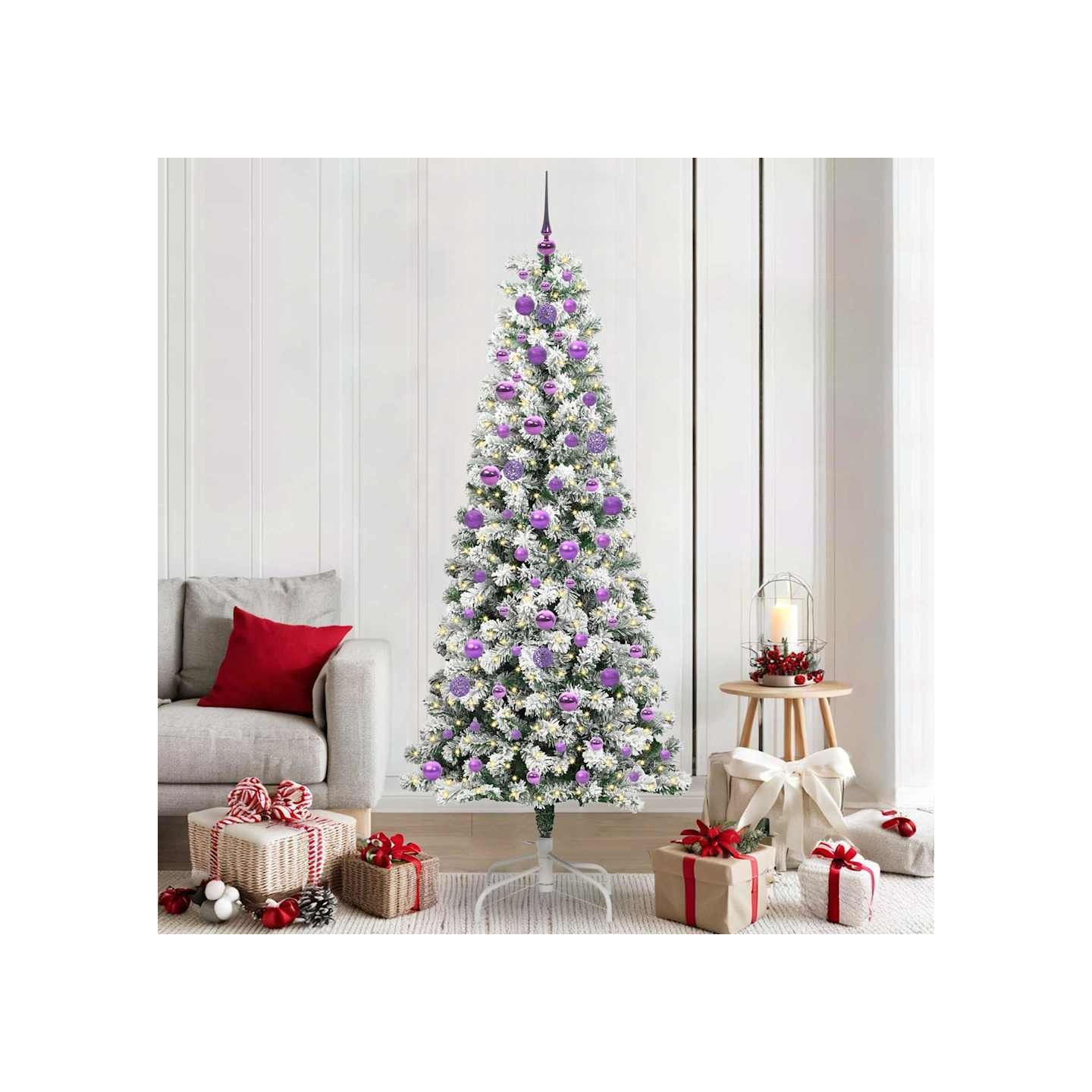 Sapin de Noël Artificiel à Branches Articulées Vert et blanc