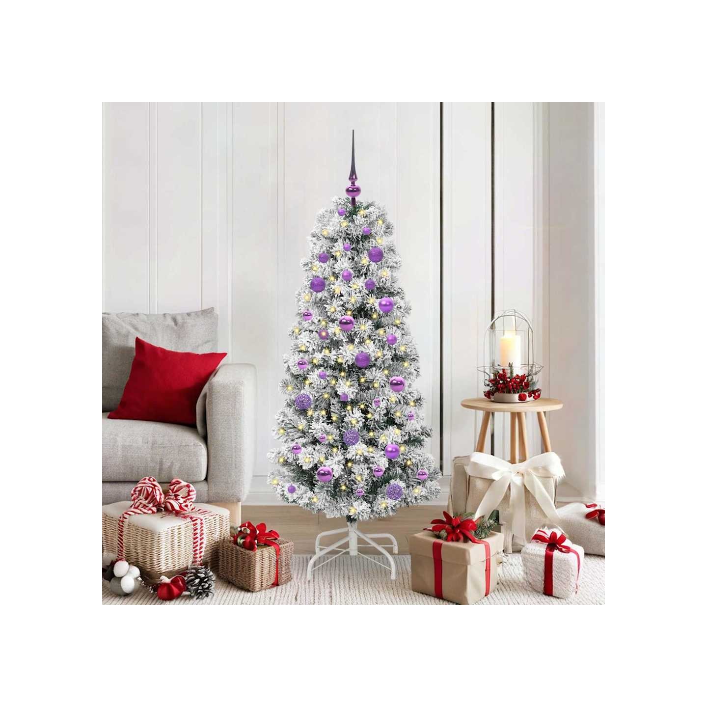 Sapin de Noël Artificiel à Branches Articulées Vert et blanc