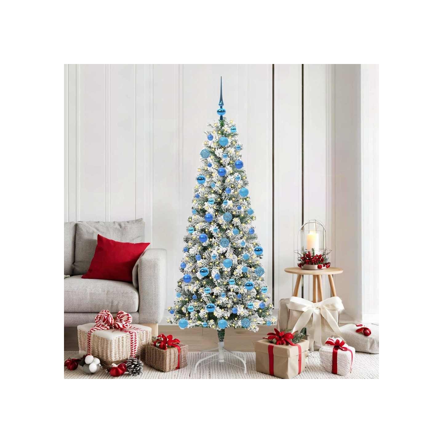 Sapin de Noël Artificiel à Branches Articulées Vert et blanc