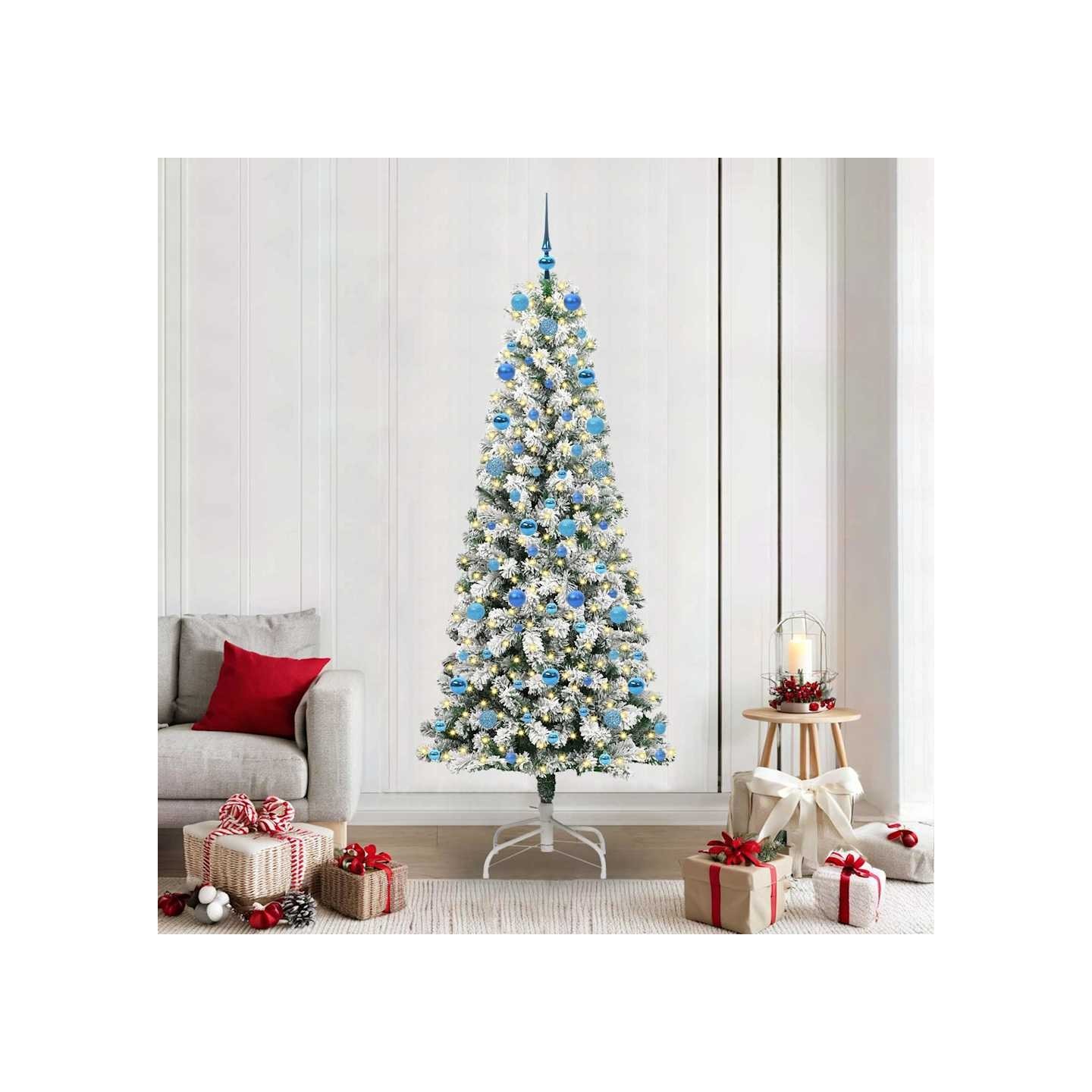 Sapin de Noël Artificiel à Branches Articulées Vert et blanc