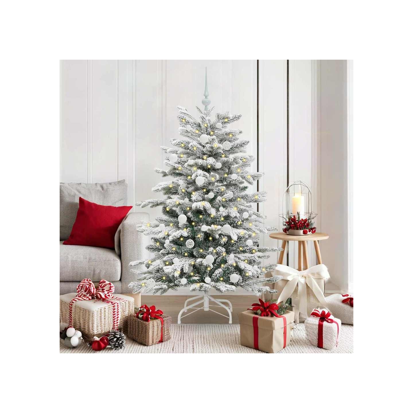 Sapin de Noël Artificiel à Branches Articulées Blanc 150 cm