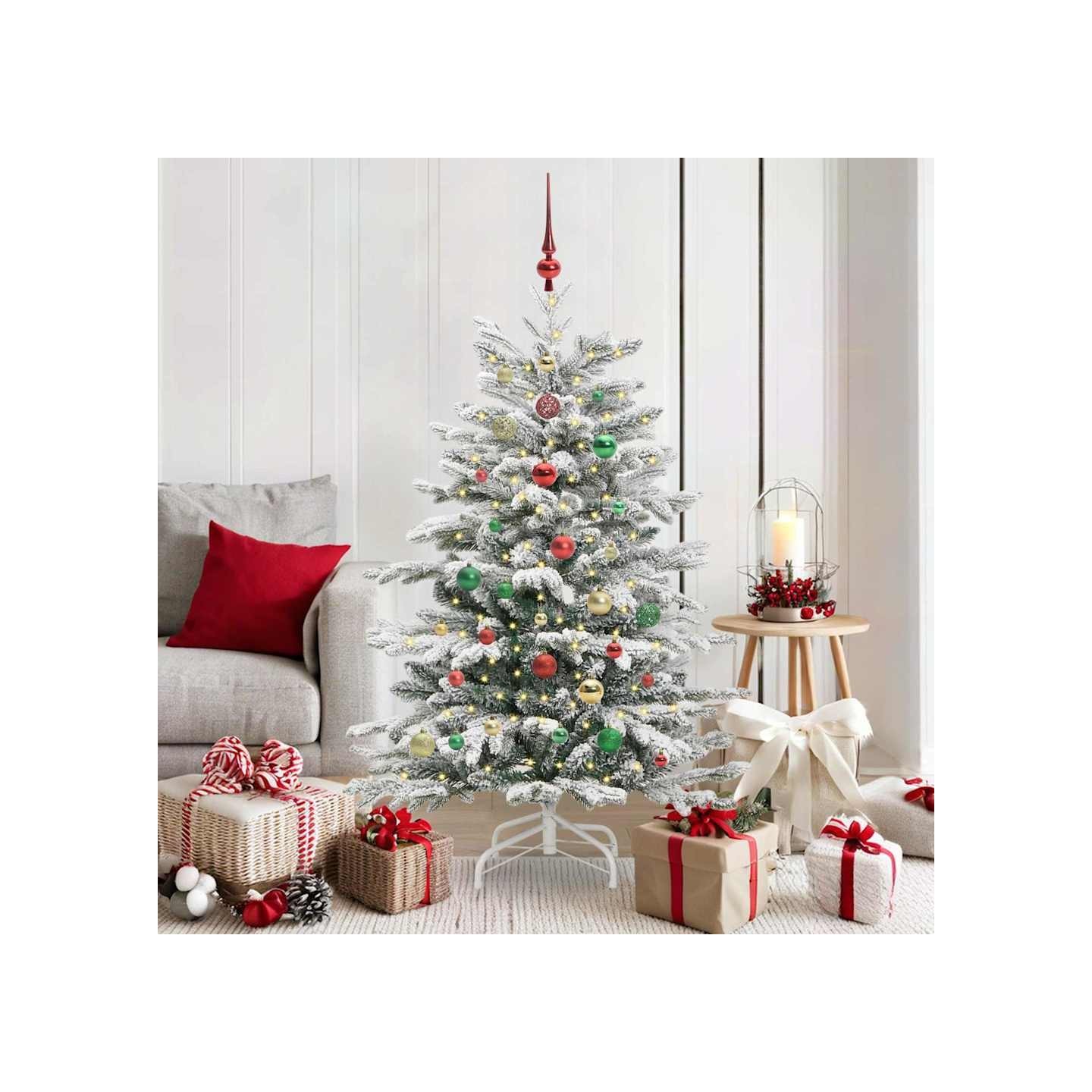 Sapin de Noël Artificiel à Branches Articulées Blanc 150 cm