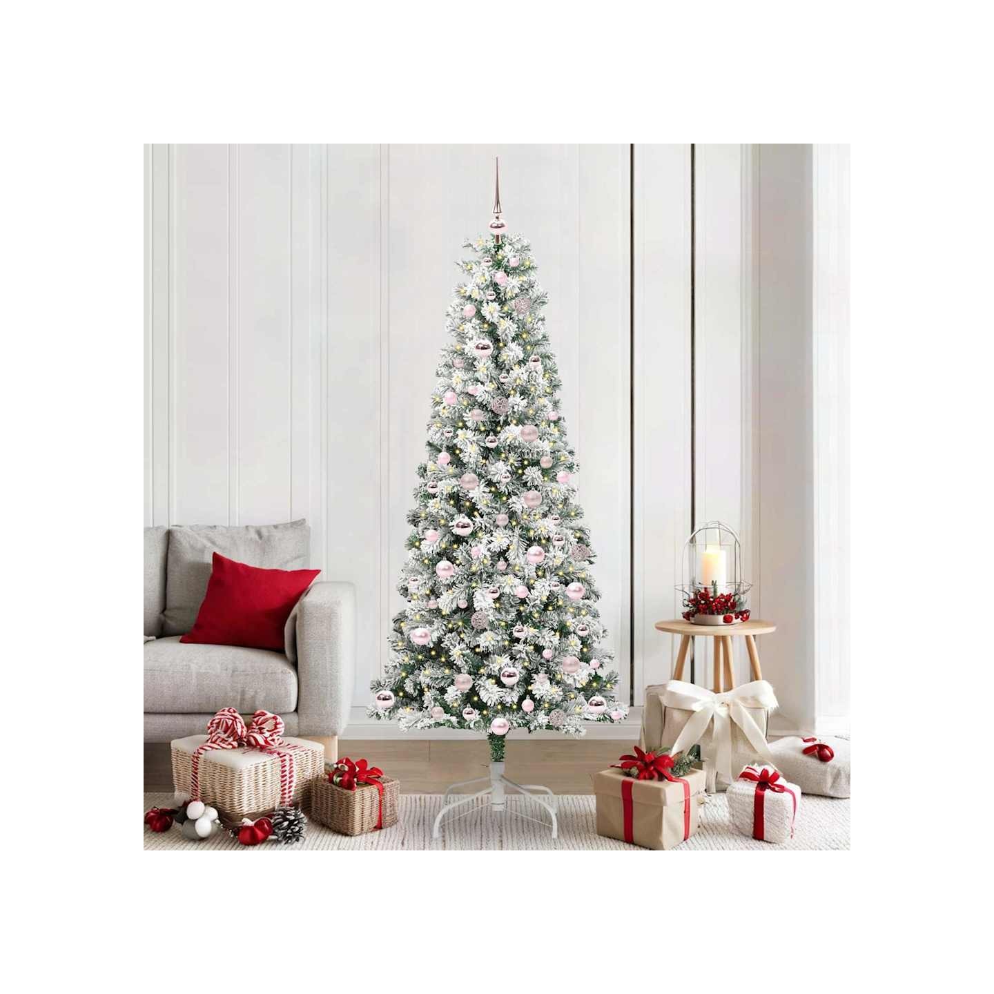 Sapin de Noël Artificiel à Branches Articulées Vert et blanc