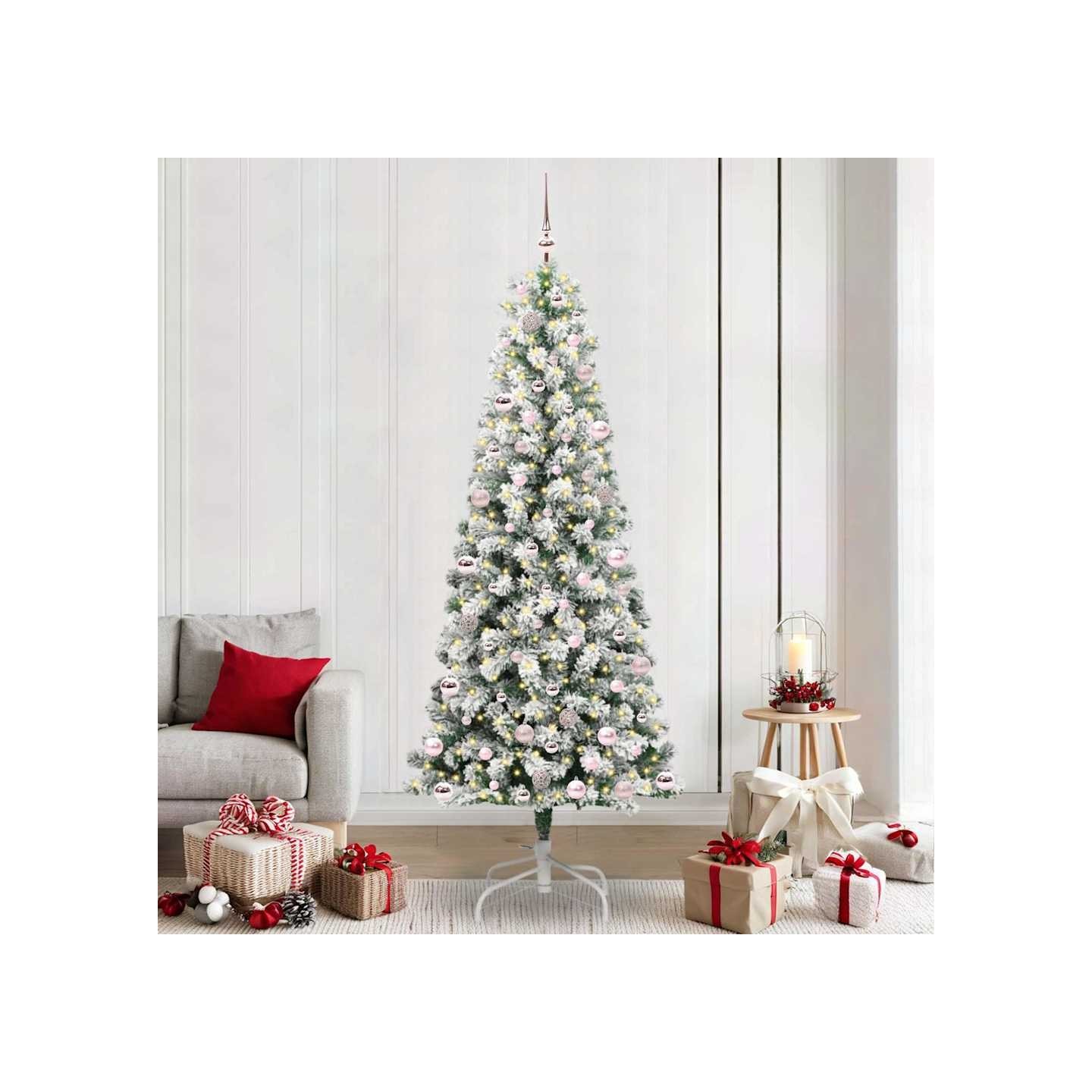 Sapin de Noël Artificiel à Branches Articulées Vert et blanc