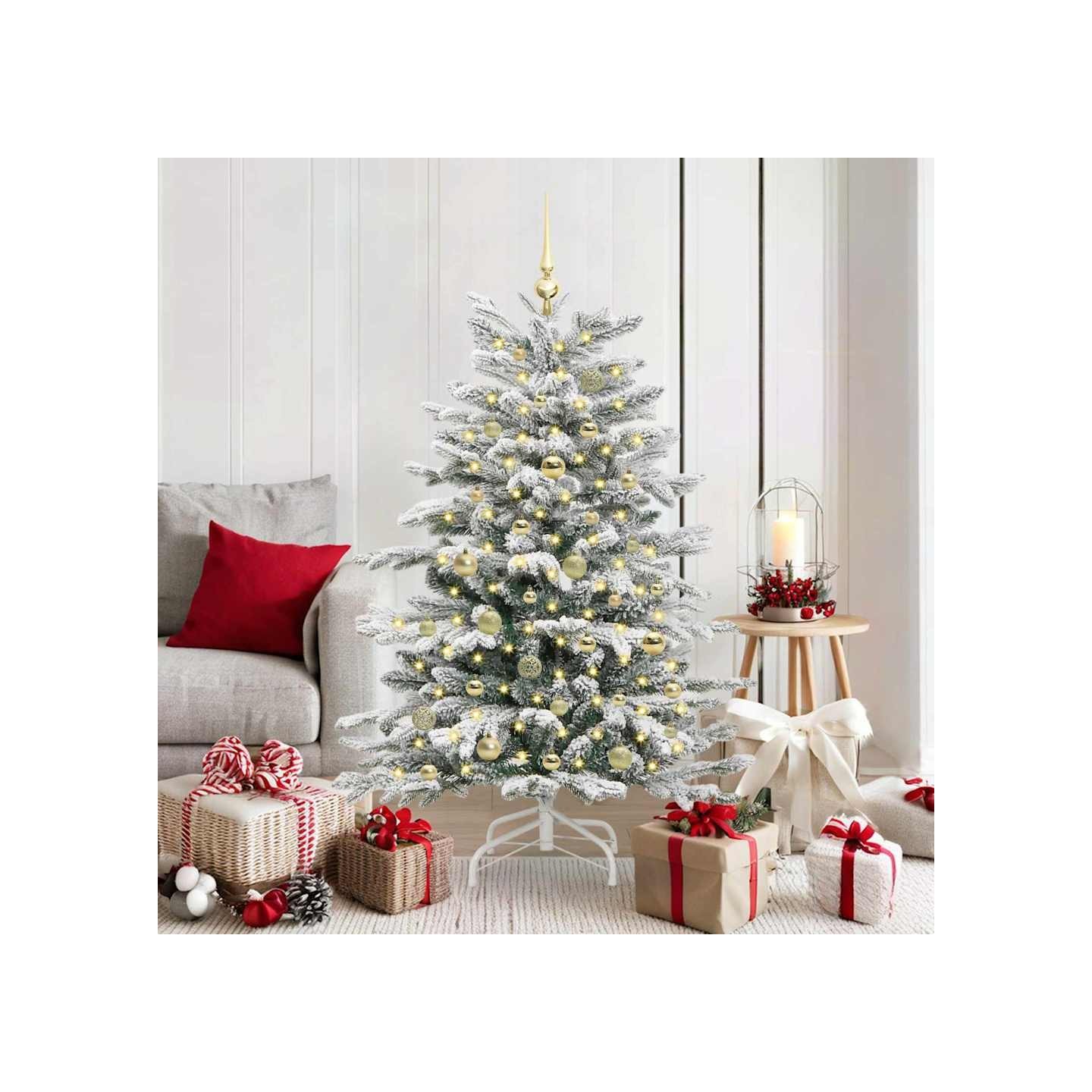 Sapin de Noël Artificiel à Branches Articulées Blanc 150 cm