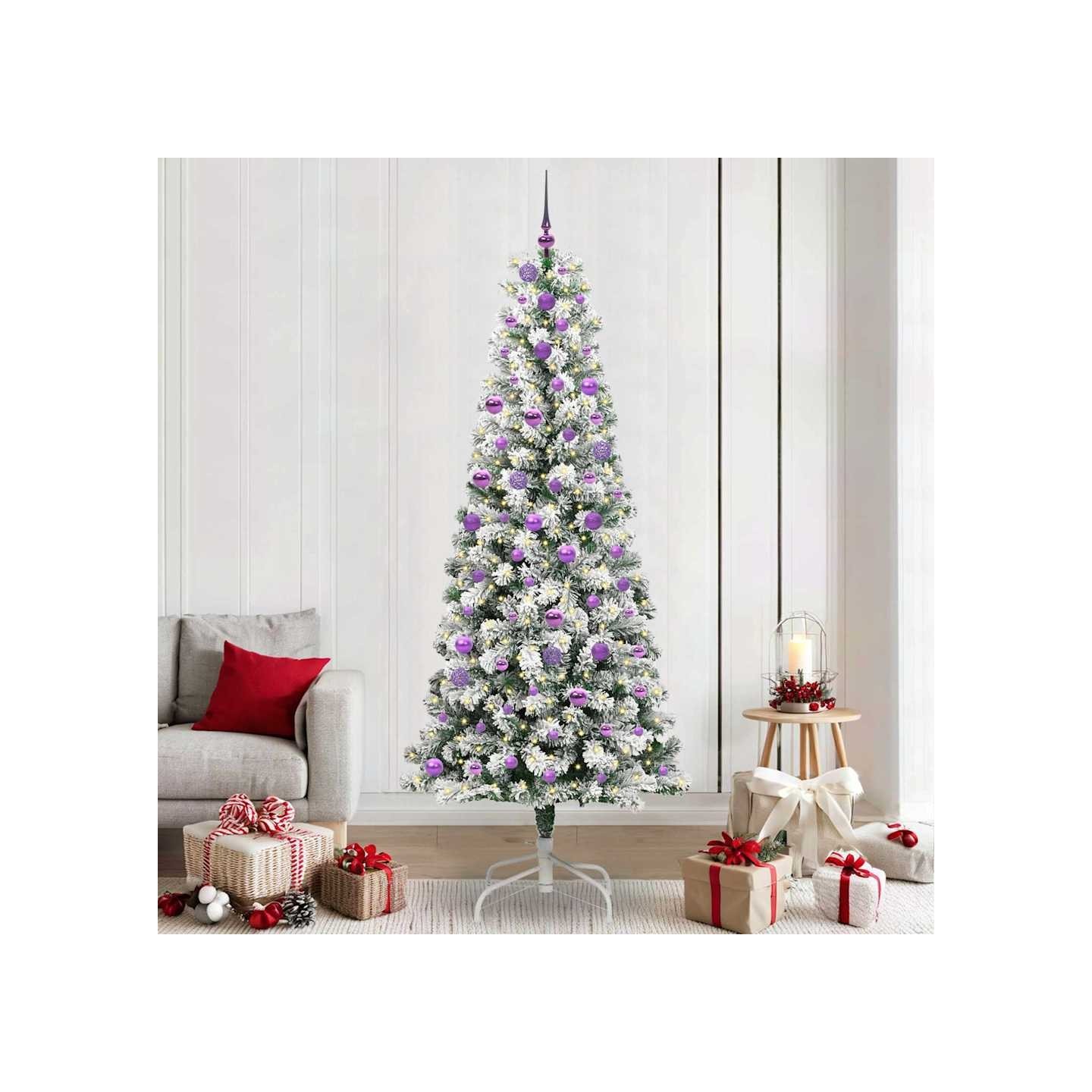 Sapin de Noël Artificiel à Branches Articulées Vert et blanc