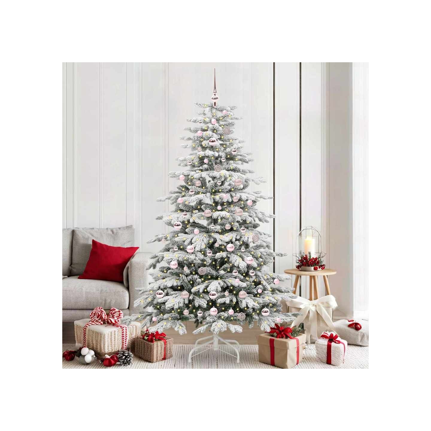 Sapin de Noël Artificiel à Branches Articulées Blanc 210 cm