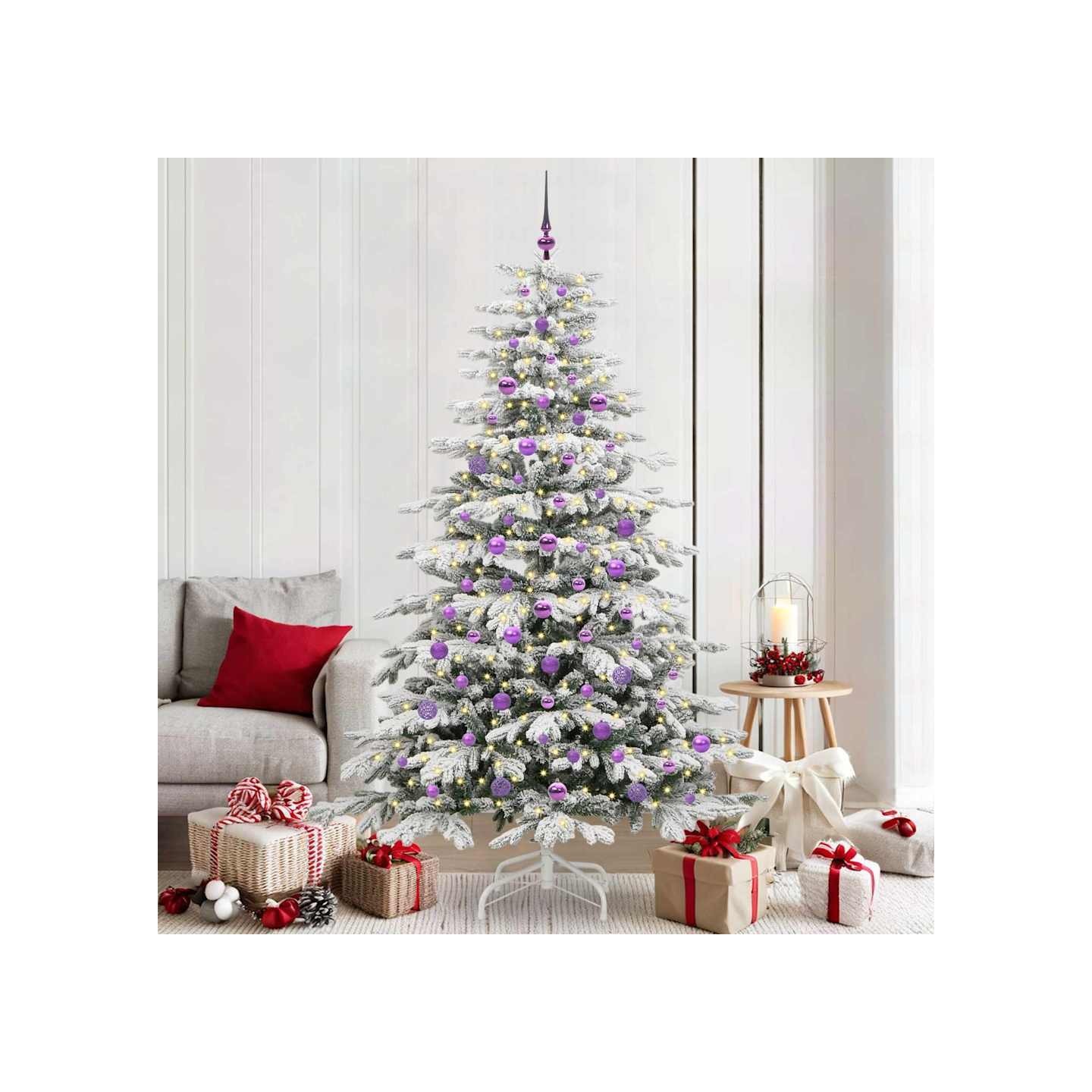 Sapin de Noël Artificiel à Branches Articulées Blanc 210 cm