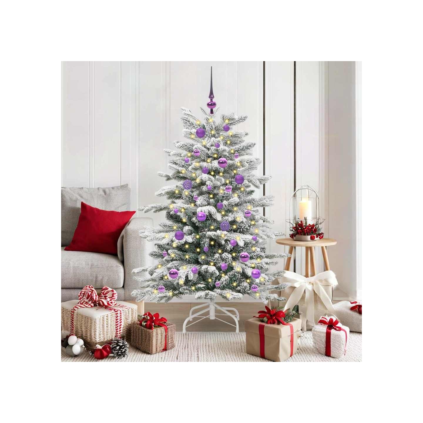 Sapin de Noël Artificiel à Branches Articulées Blanc 150 cm