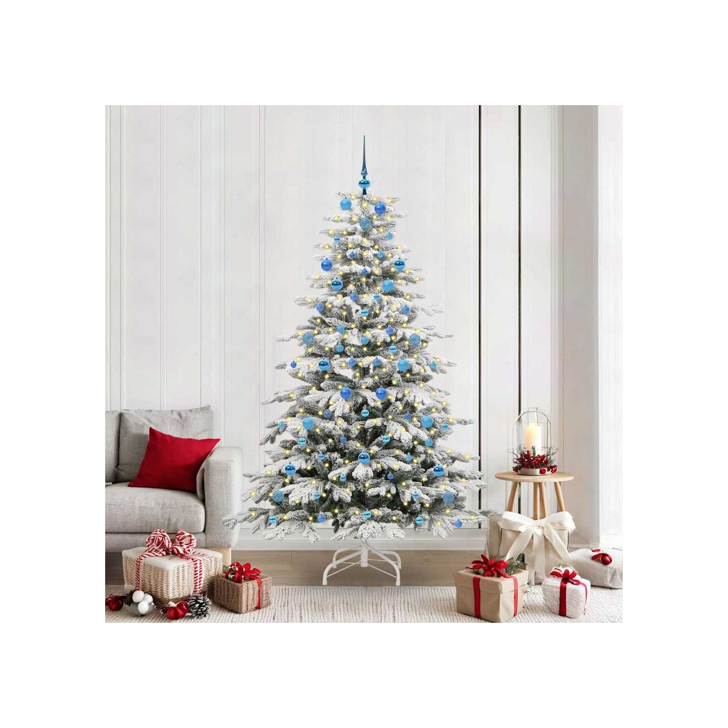 Sapin de Noël Artificiel à Branches Articulées Blanc 210 cm