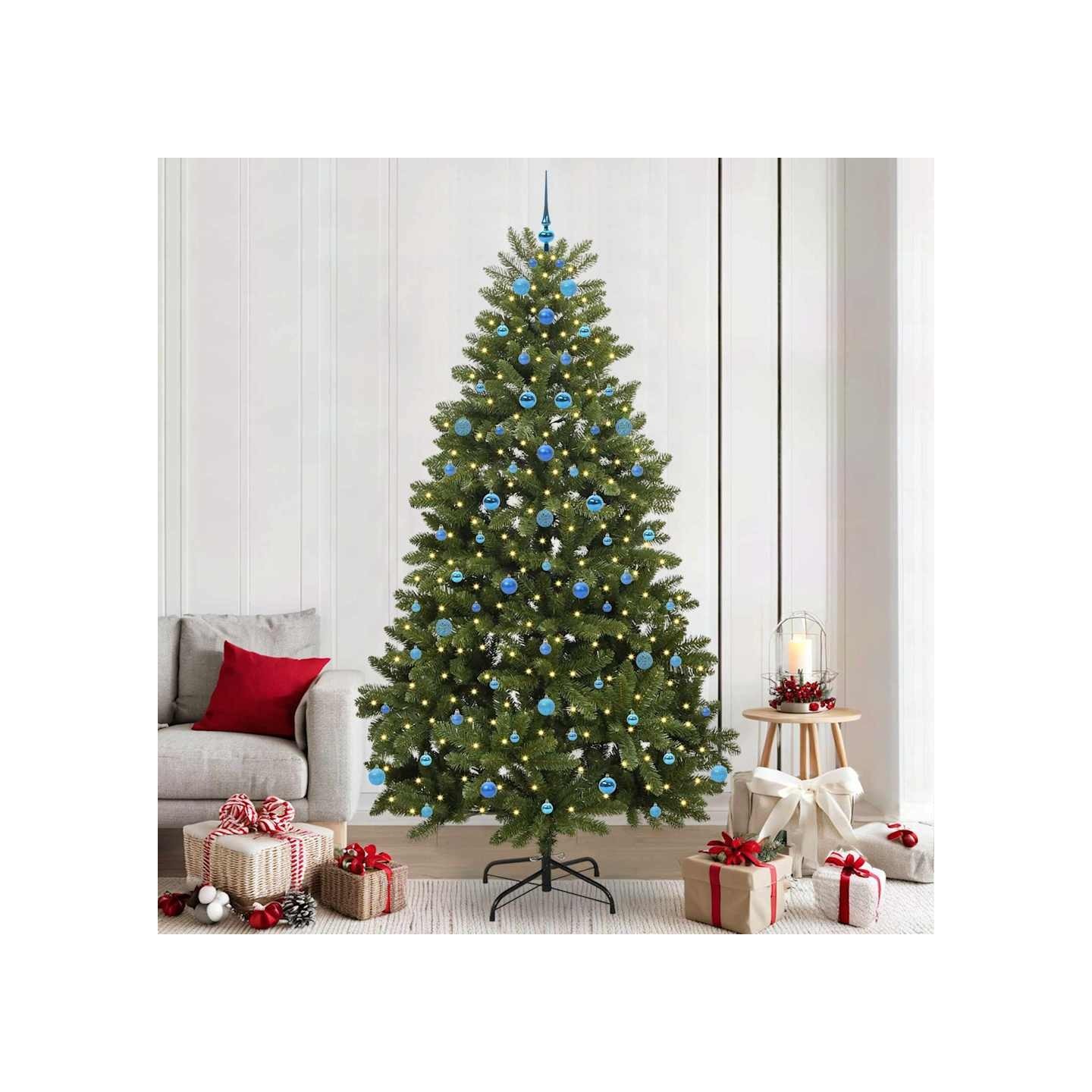 Sapin de Noël artificiel 240 cm 300 LED Blanc chaud Vert