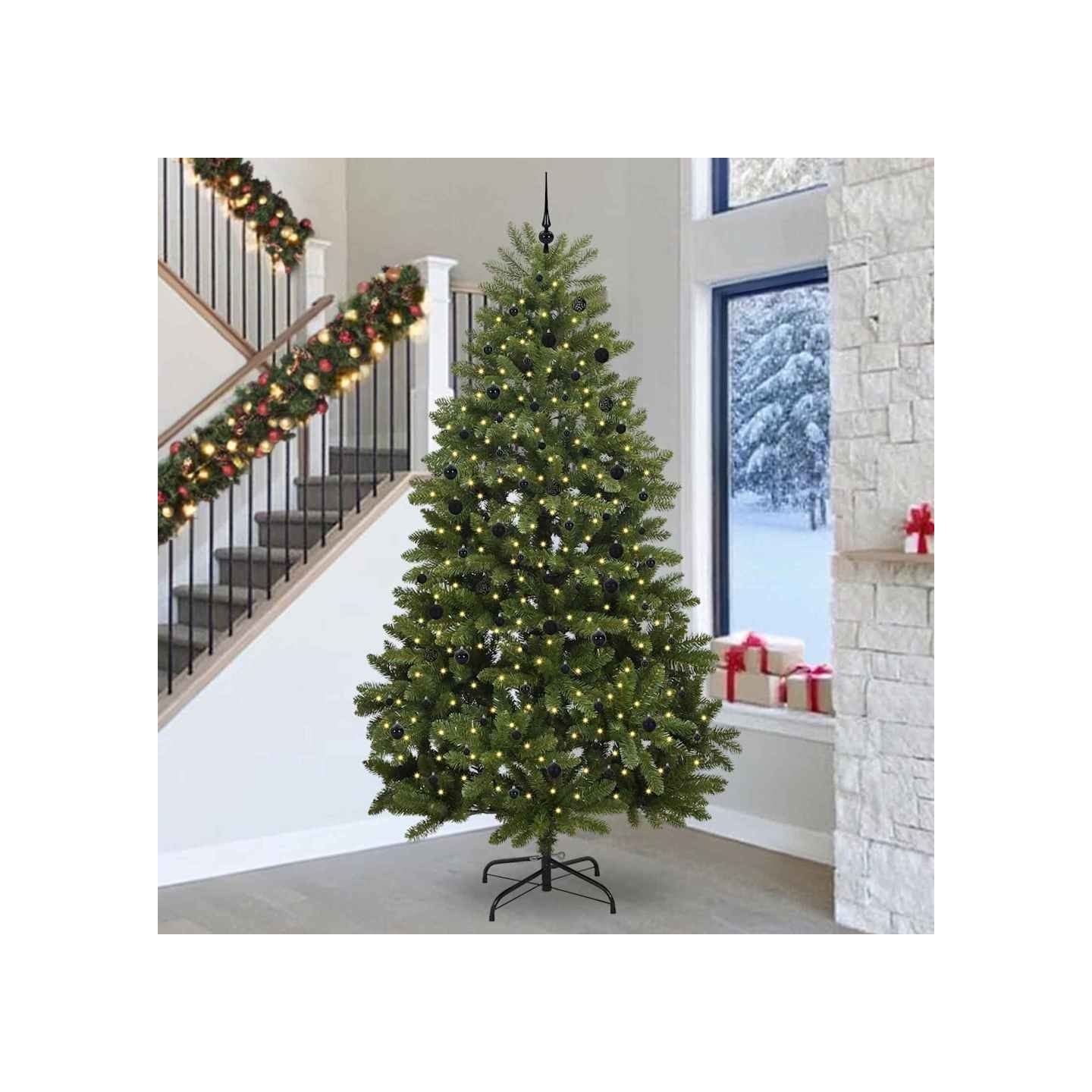 Sapin de Noël artificiel 300 cm 300 LED Blanc chaud Vert