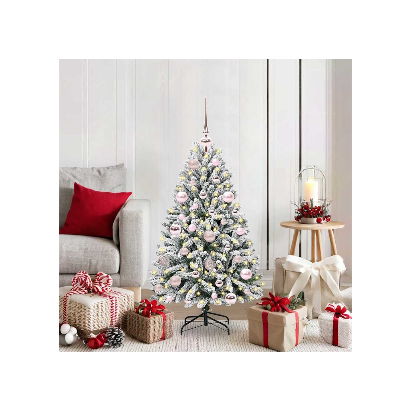 Sapin de Noël artificiel 120 cm 150 LED Blanc chaud