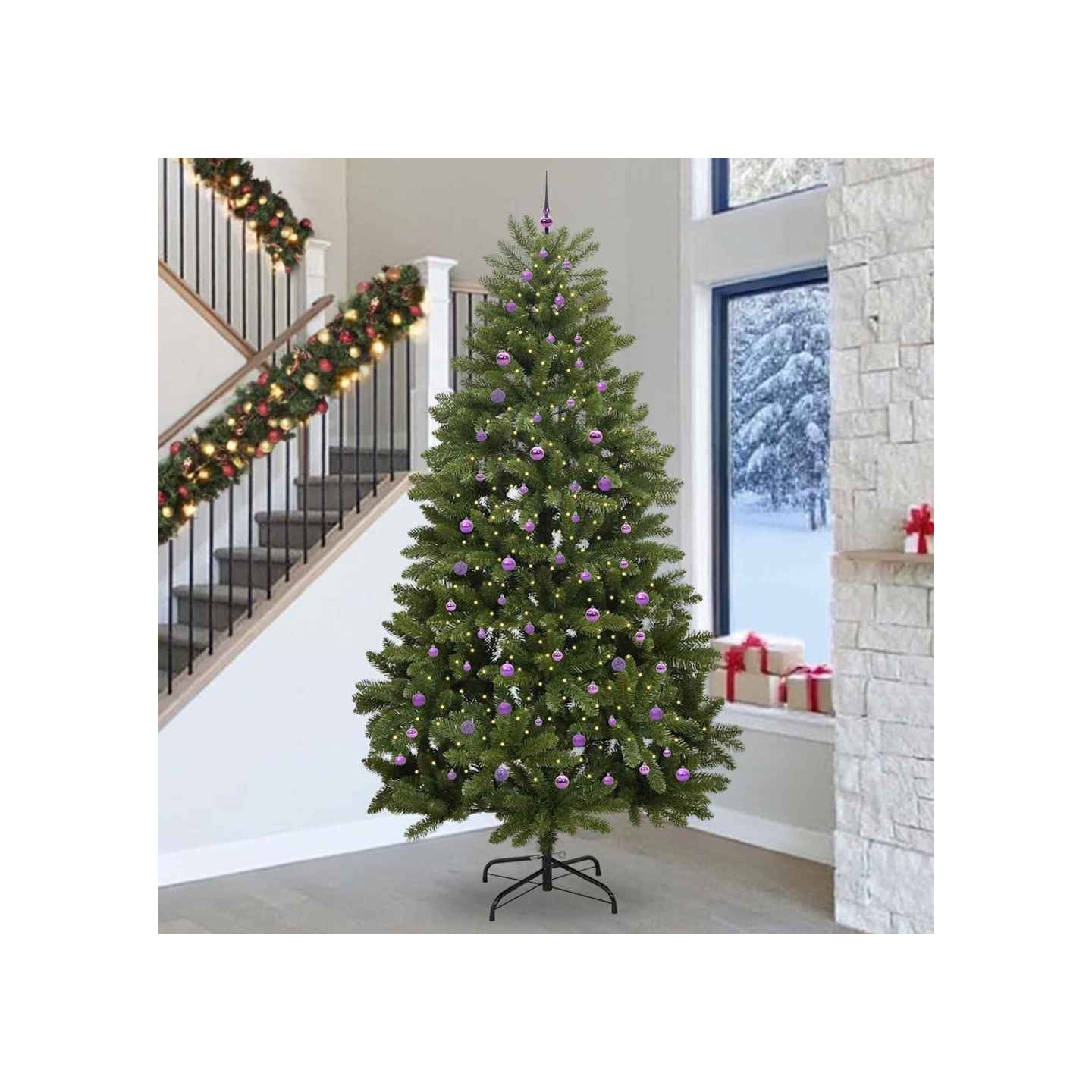 Sapin de Noël artificiel 300 cm 300 LED Blanc chaud Vert