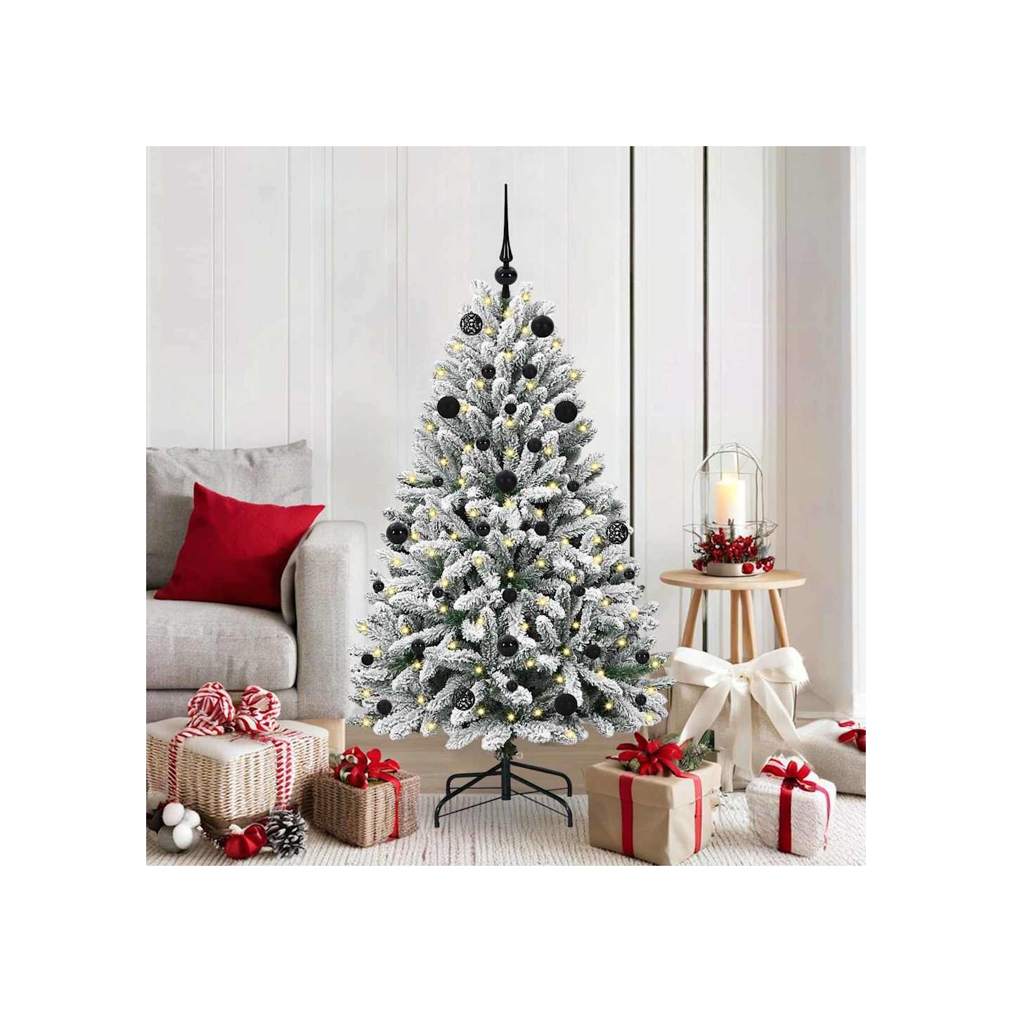 Sapin de Noël artificiel 150 cm 150 LED Blanc chaud