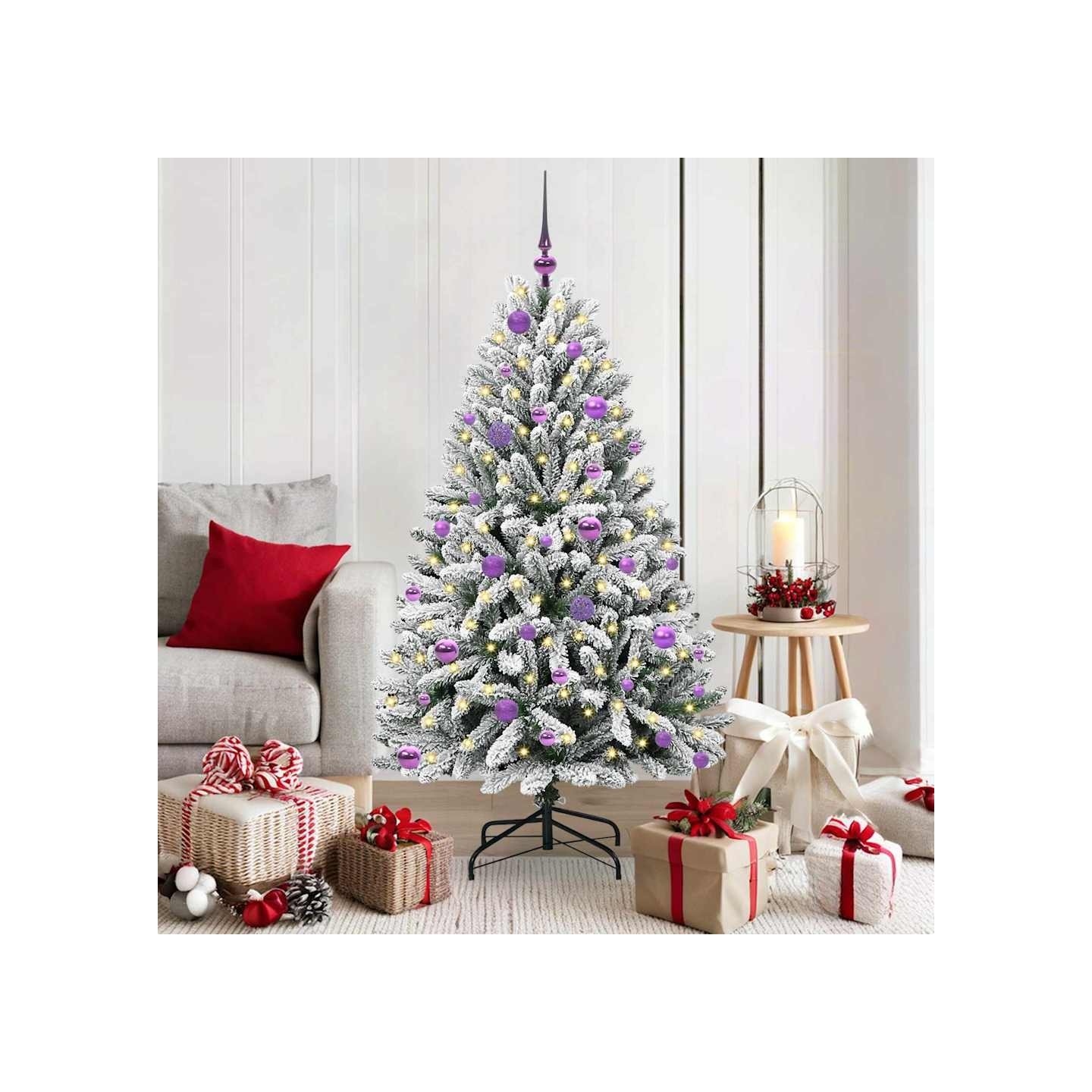 Sapin de Noël artificiel 150 cm 150 LED Blanc chaud