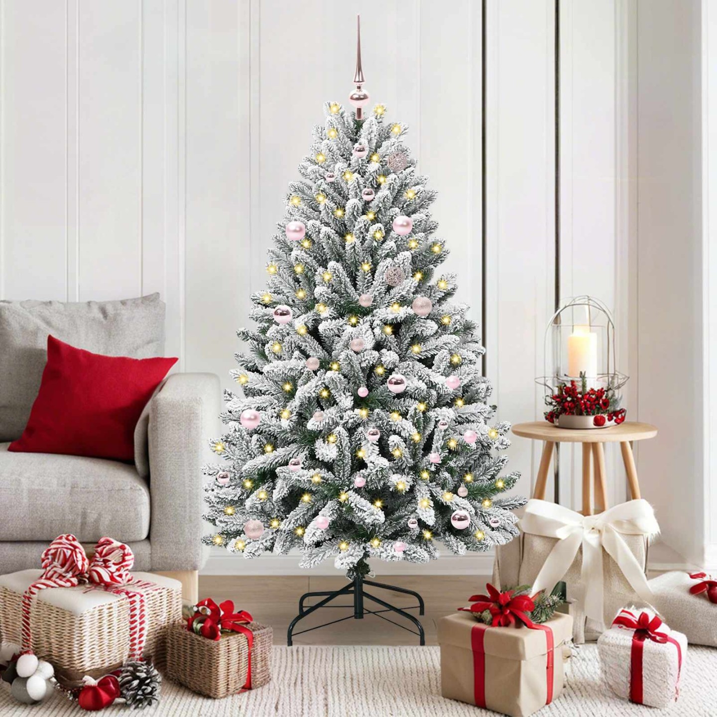 Sapin de Noël artificiel 150 cm 150 LED Blanc chaud
