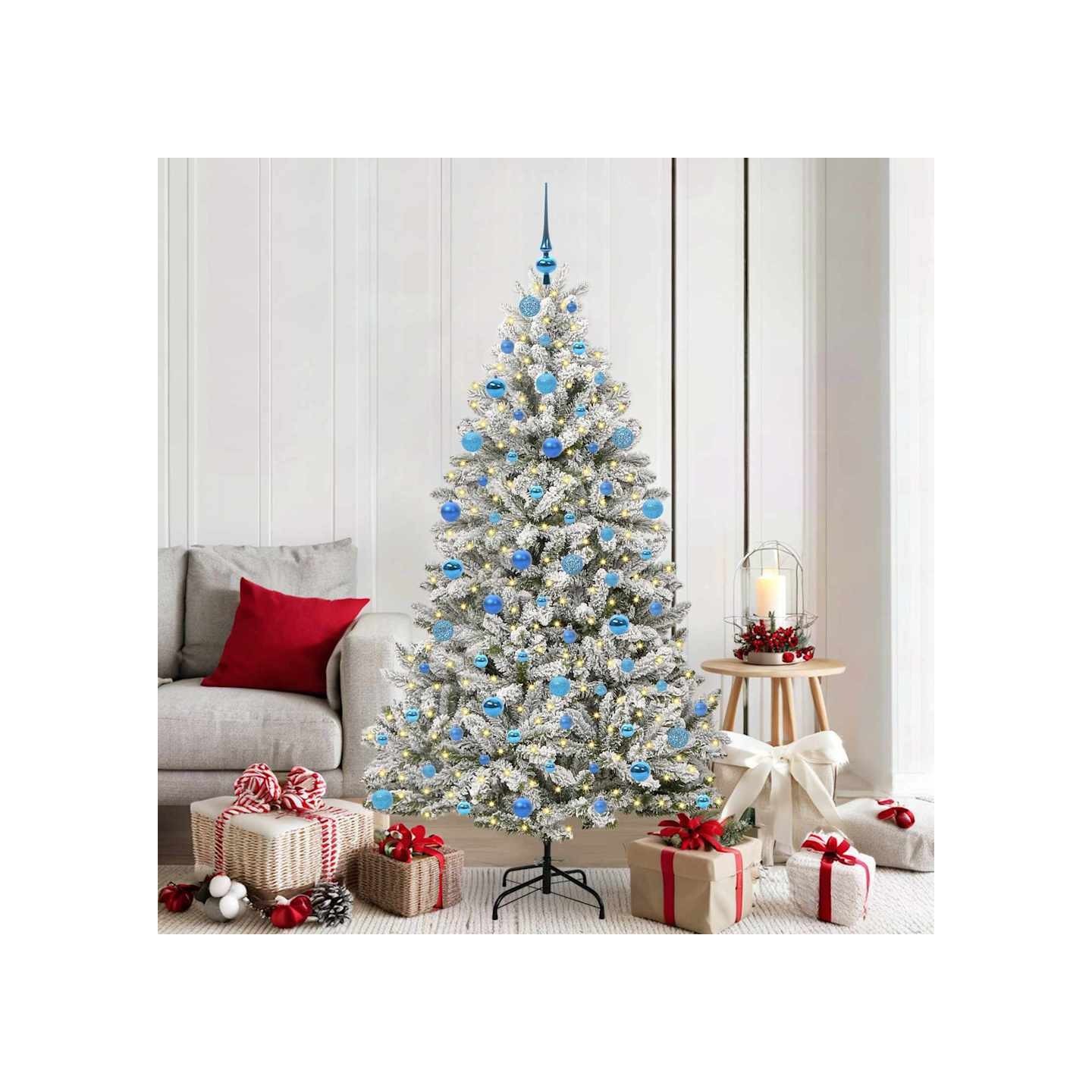 Sapin de Noël artificiel 180 cm 300 LED Blanc chaud