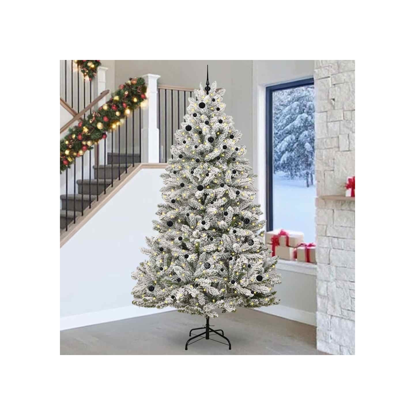 Sapin de Noël artificiel 270 cm 300 LED Blanc chaud