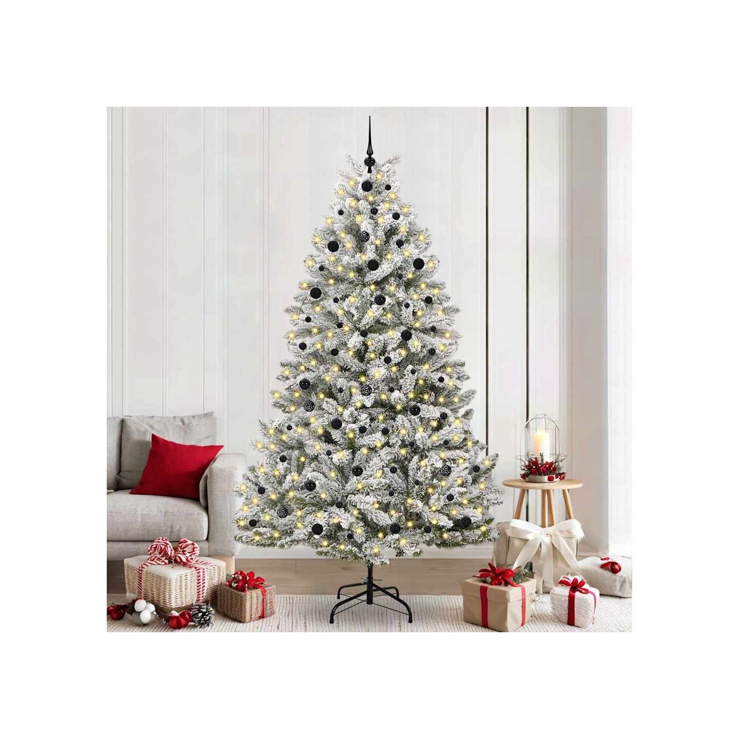 Sapin de Noël artificiel 240 cm 300 LED Blanc chaud