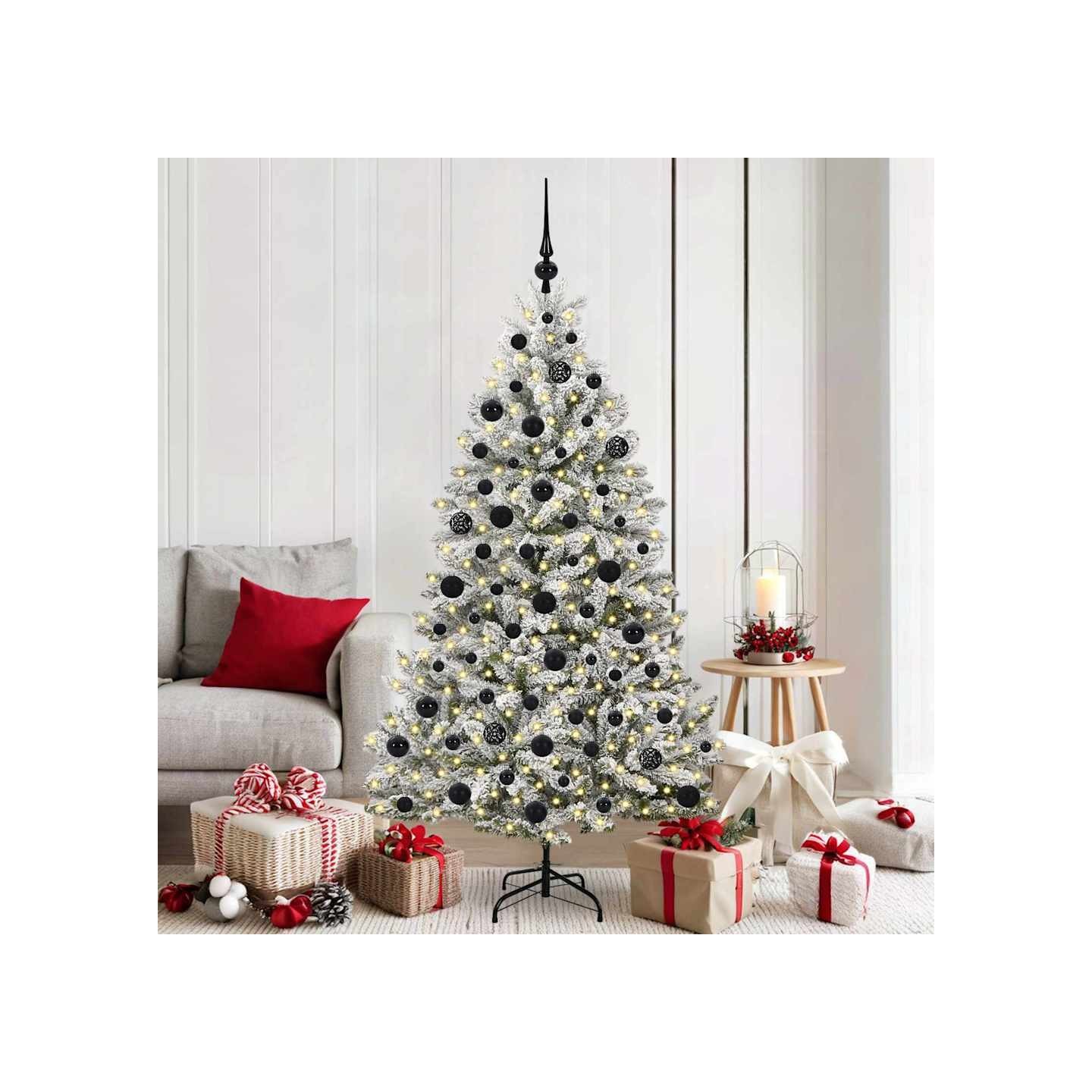 Sapin de Noël artificiel 180 cm 300 LED Blanc chaud