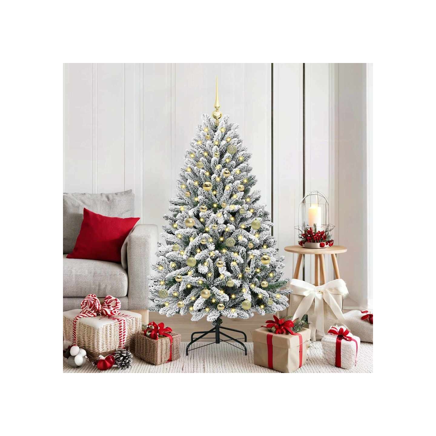 Sapin de Noël artificiel 150 cm 150 LED Blanc chaud