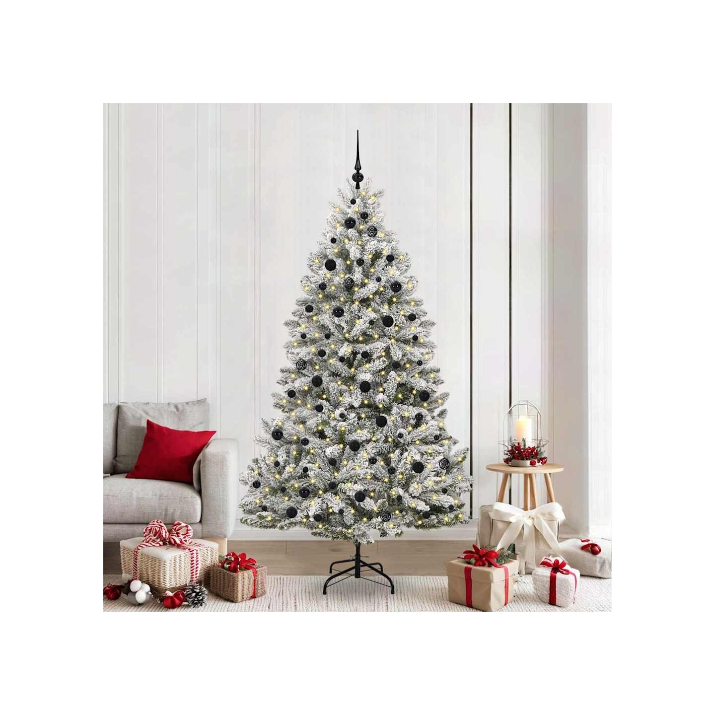 Sapin de Noël artificiel 210 cm 300 LED Blanc chaud