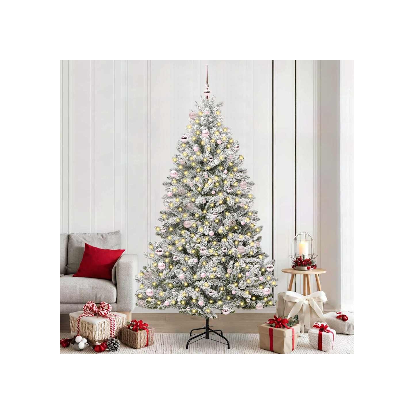 Sapin de Noël artificiel 240 cm 300 LED Blanc chaud